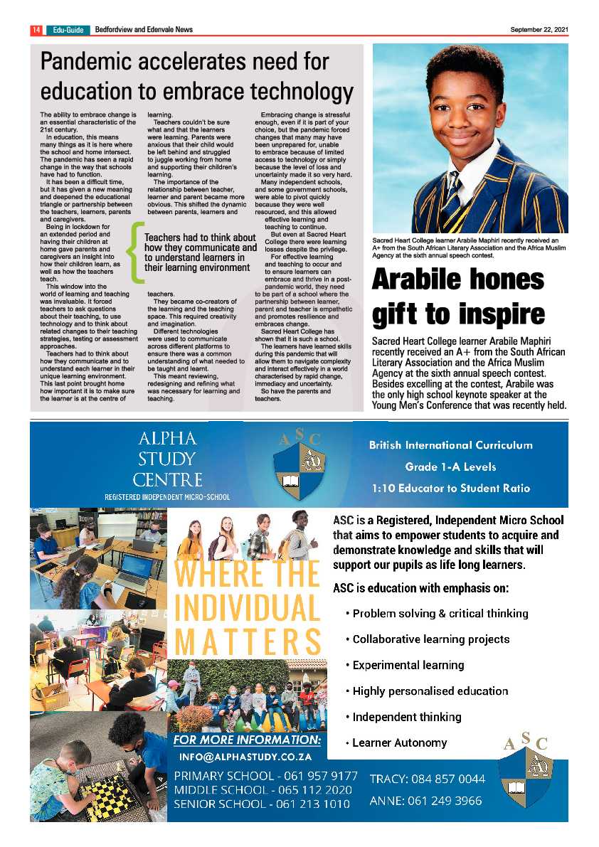 Bedfordview Edenvale News 22 September 2021 page 42