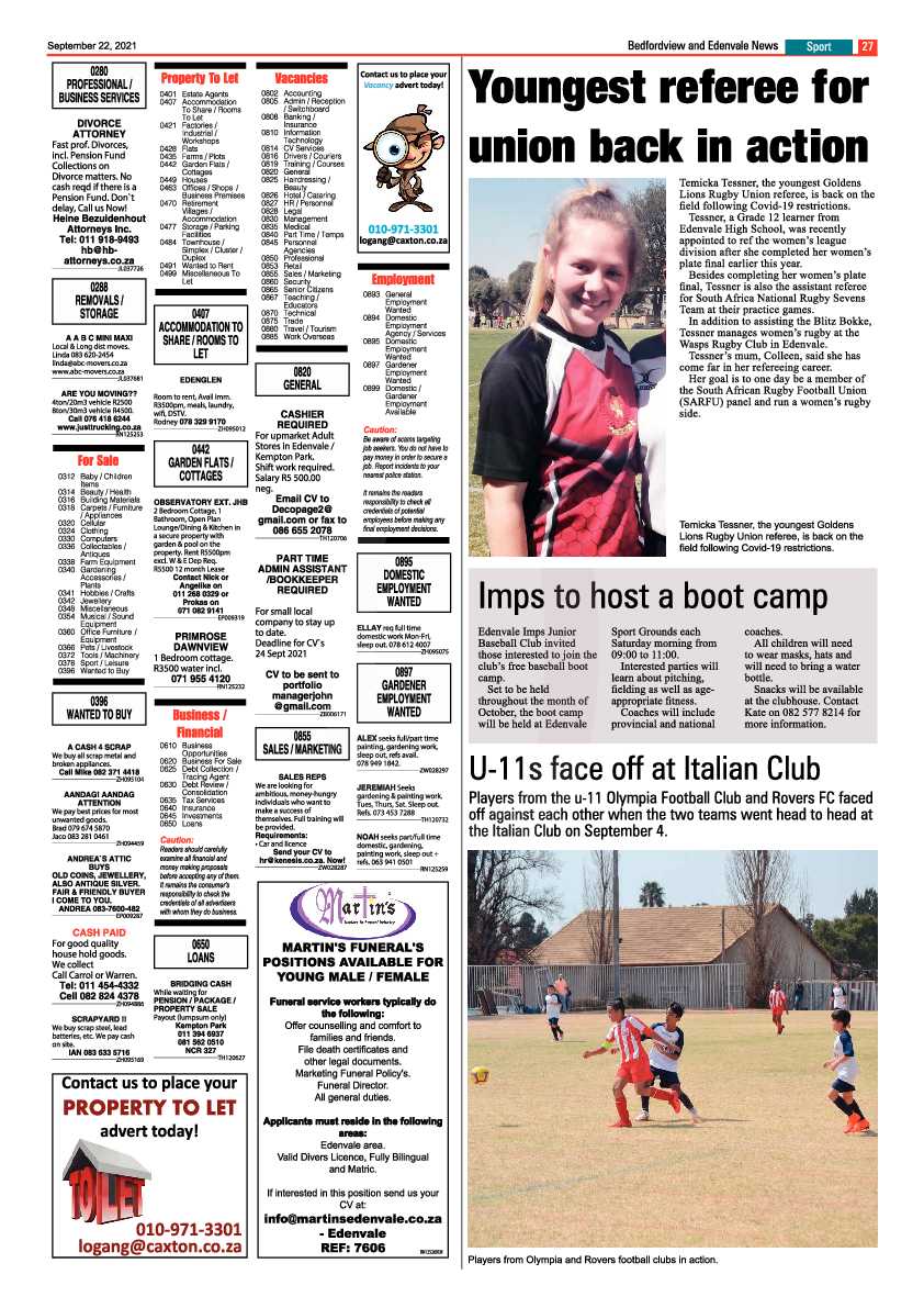 Bedfordview Edenvale News 22 September 2021 page 55