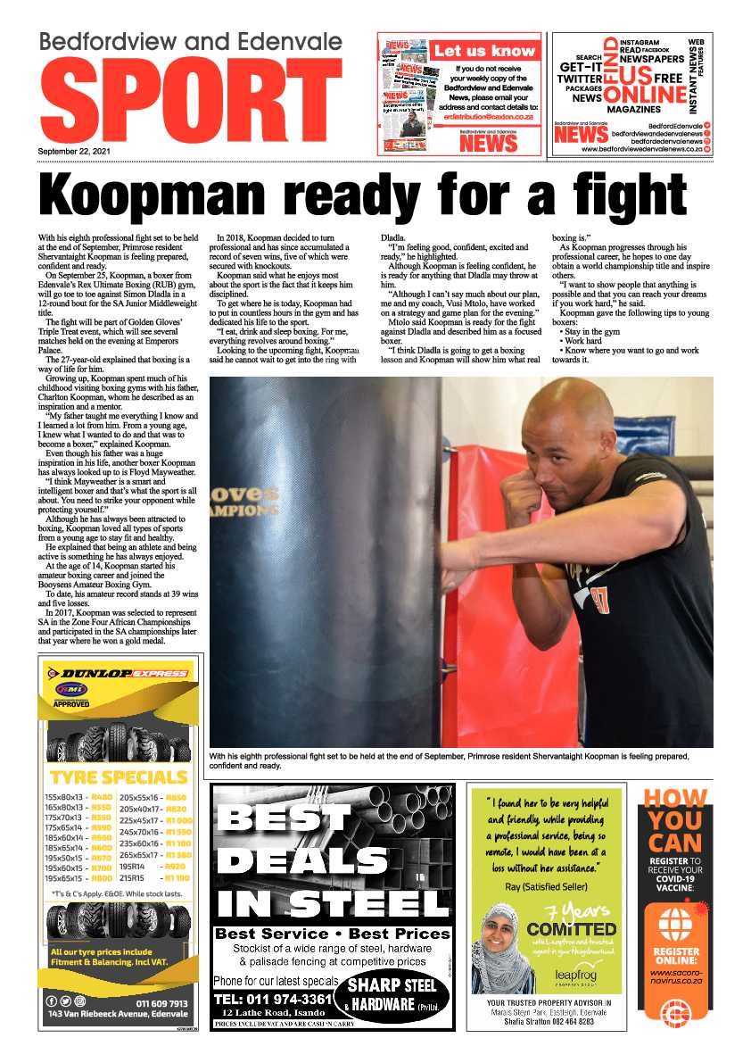 Bedfordview Edenvale News 22 September 2021 page 56