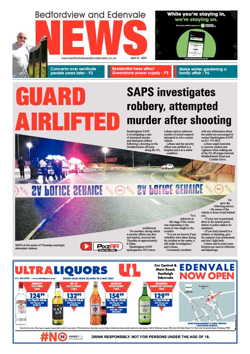 Bedfordview Edenvale News 23 April 2021 page 1