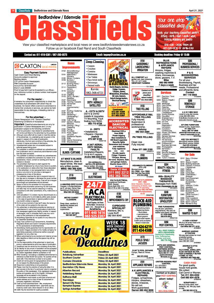 Bedfordview Edenvale News 23 April 2021 page 14