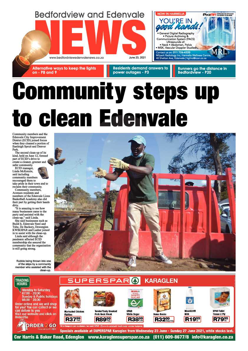 Bedfordview Edenvale News 23 June 2021 page 1