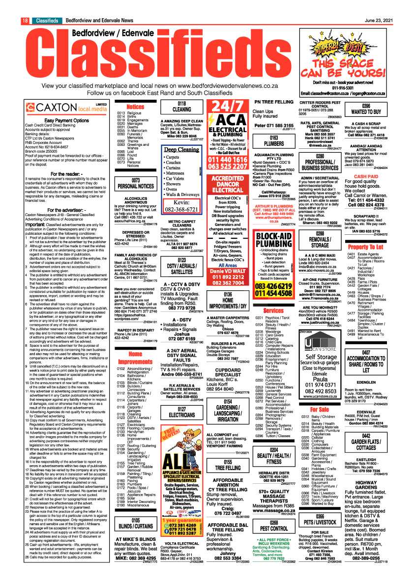 Bedfordview Edenvale News 23 June 2021 page 18