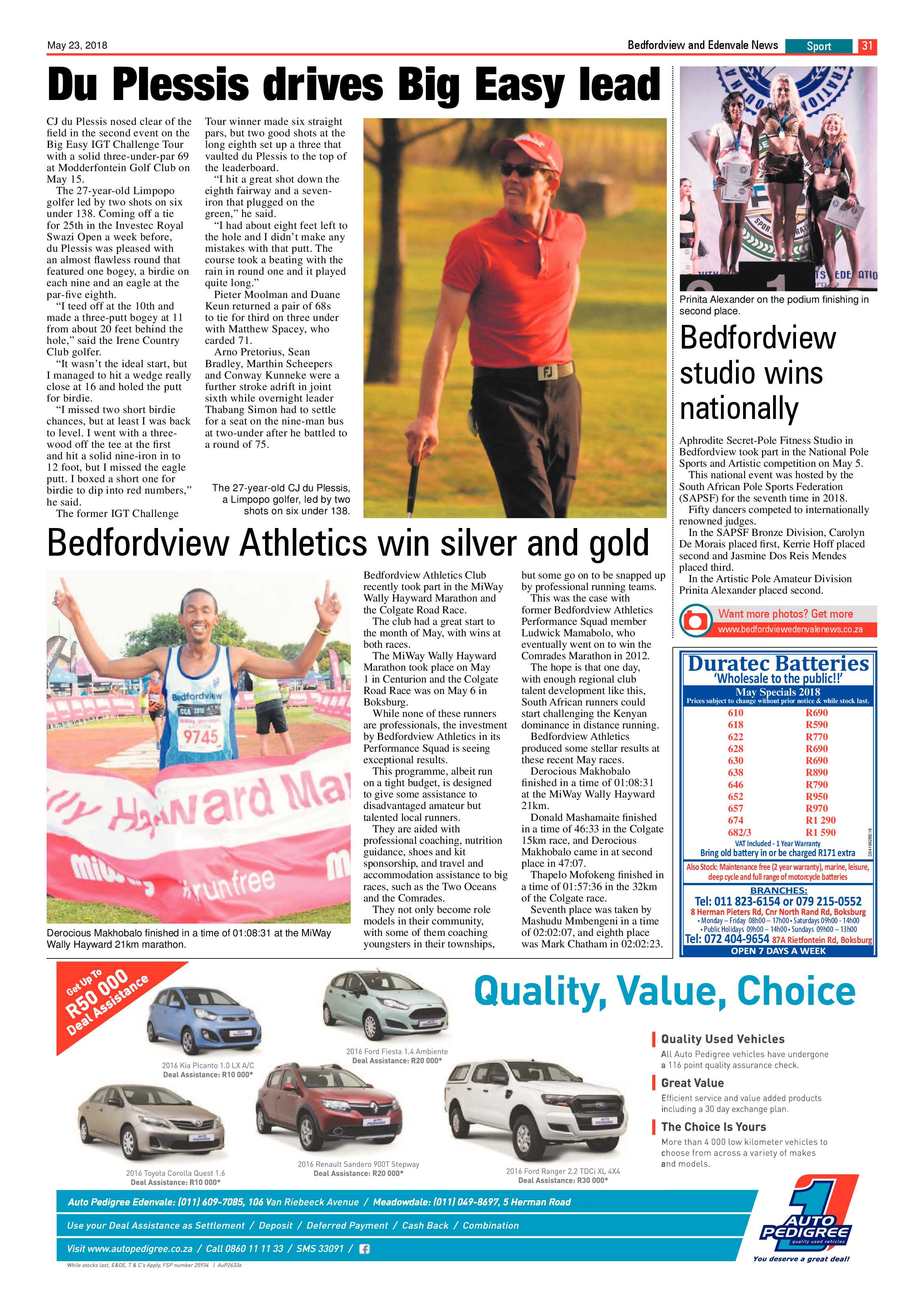 Bedfordview Edenvale News 23 May 2018 page 31