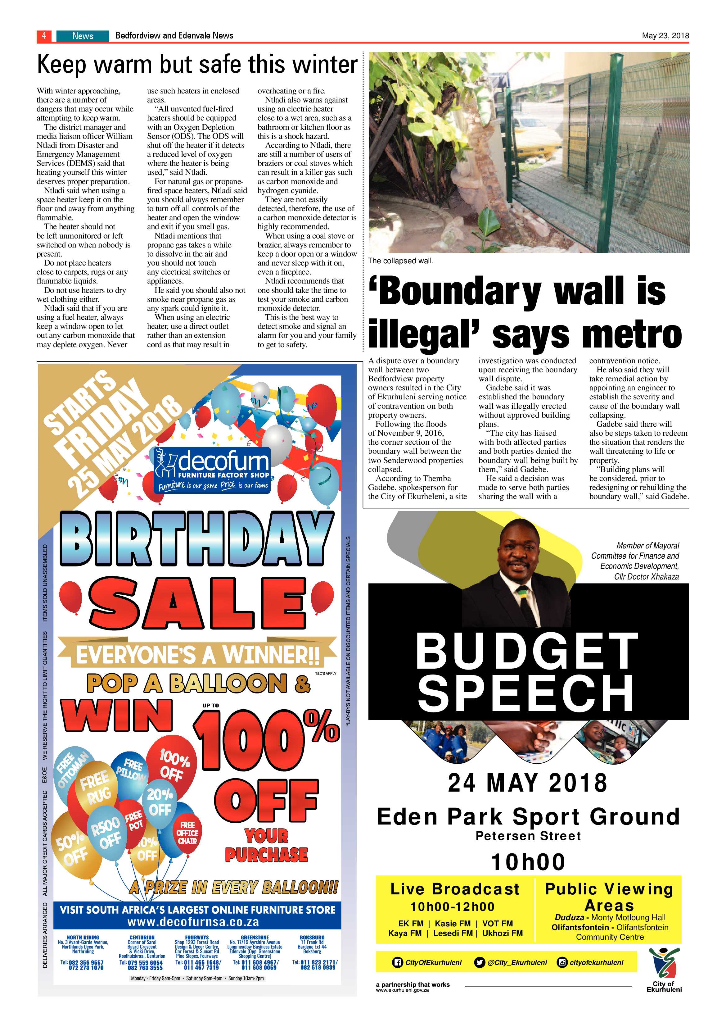 Bedfordview Edenvale News 23 May 2018 page 4