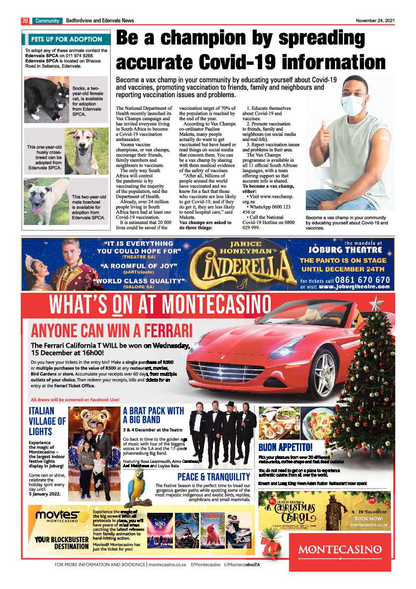 Bedfordview Edenvale News 24 November 2021 page 22