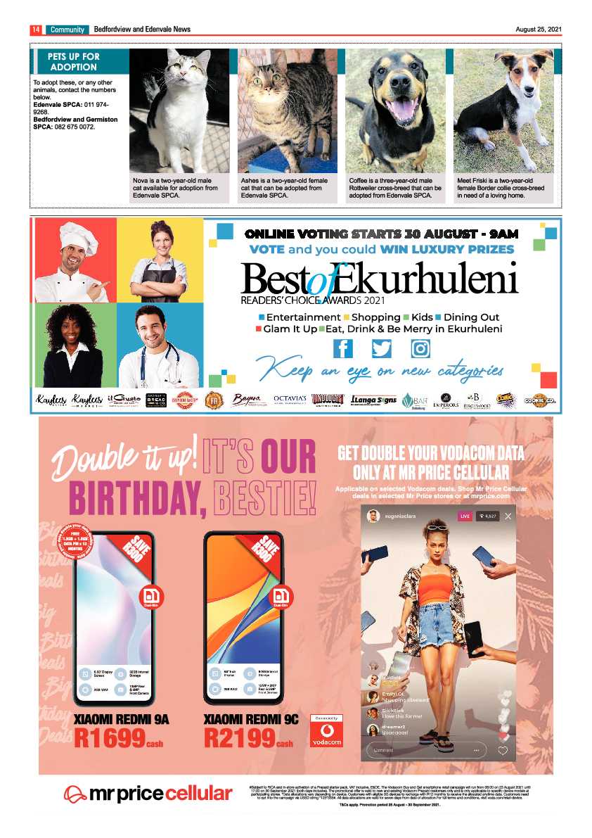 Bedfordview Edenvale News 25 August 2021 page 16
