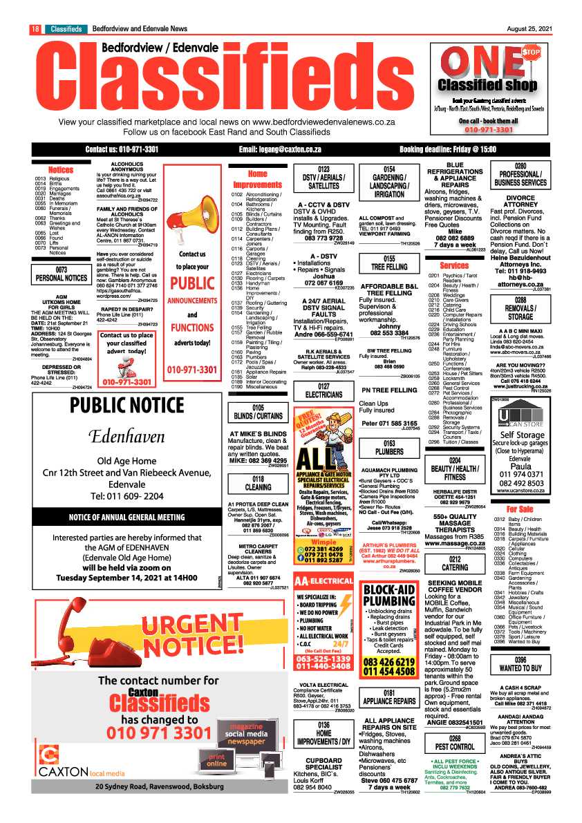 Bedfordview Edenvale News 25 August 2021 page 20
