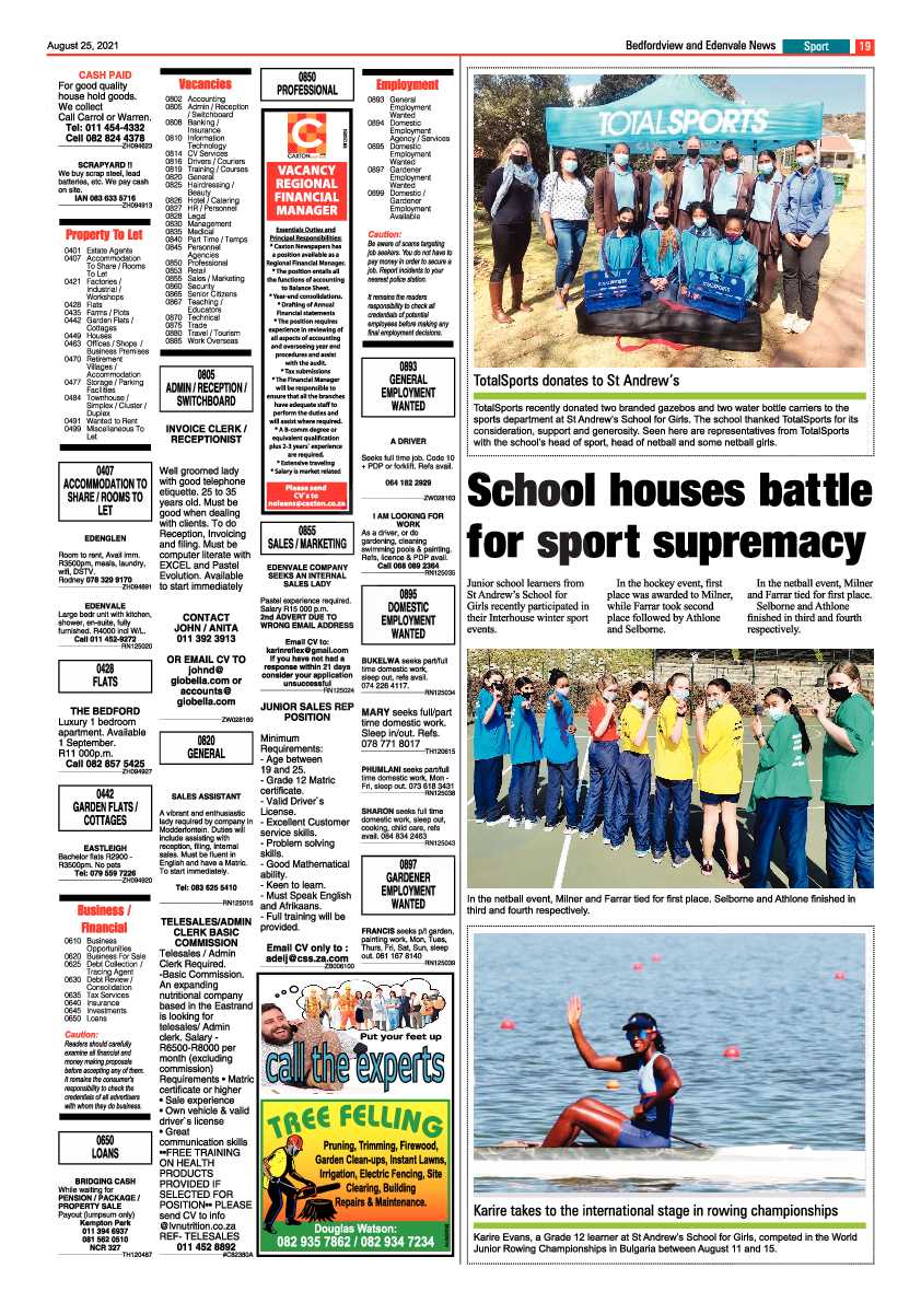 Bedfordview Edenvale News 25 August 2021 page 21