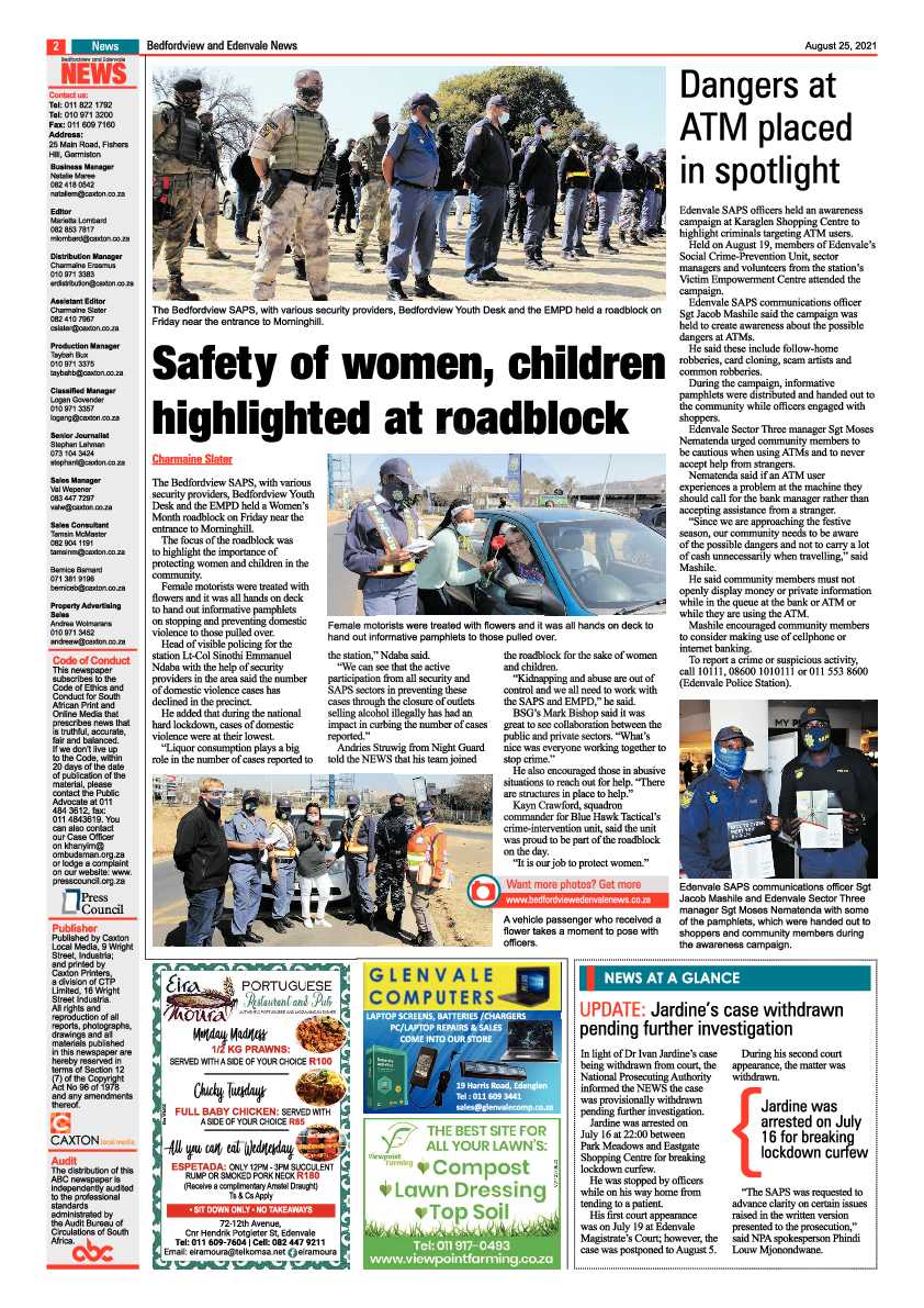 Bedfordview Edenvale News 25 August 2021 page 4