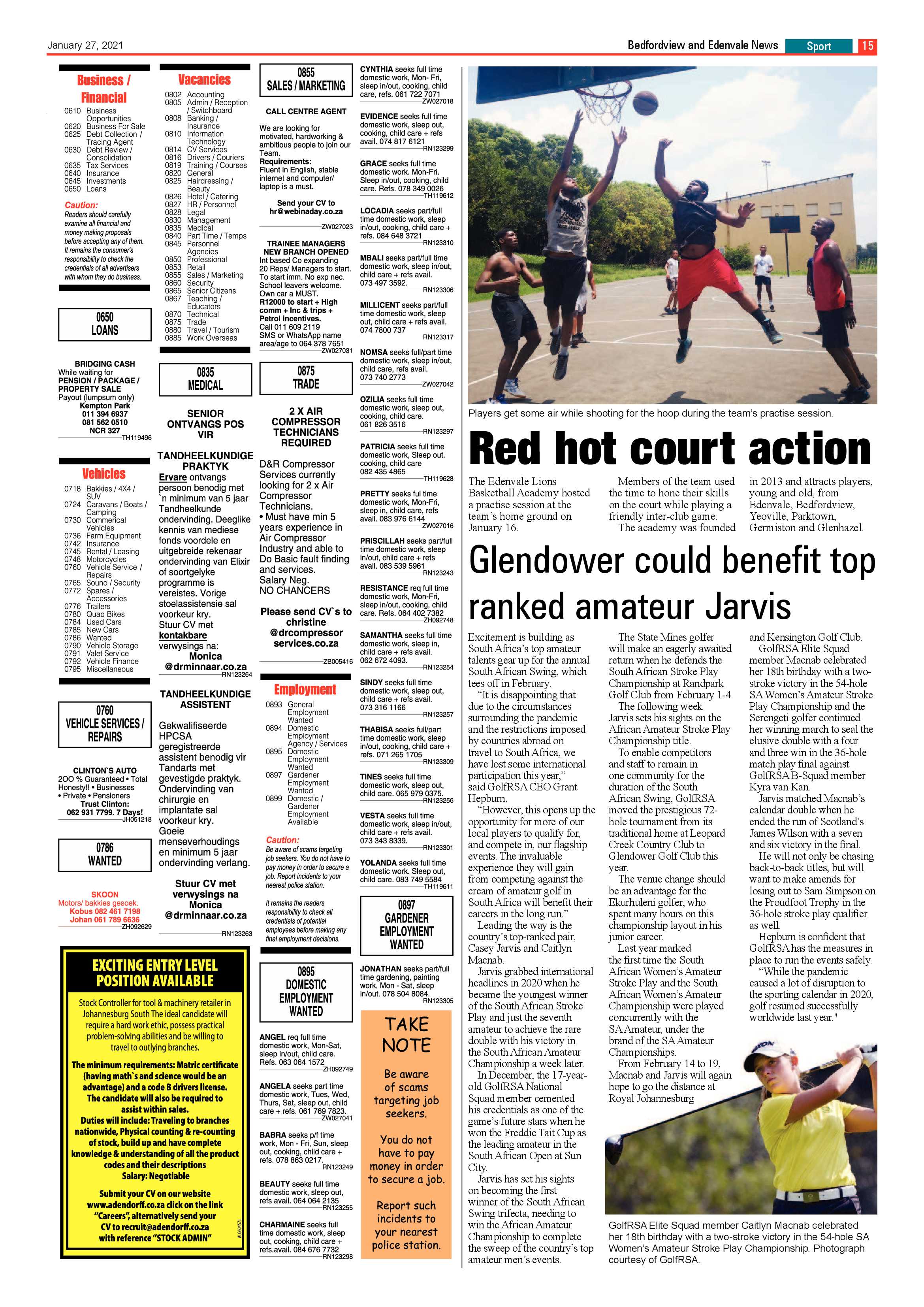 Bedfordview Edenvale News 27 January 2021 page 15