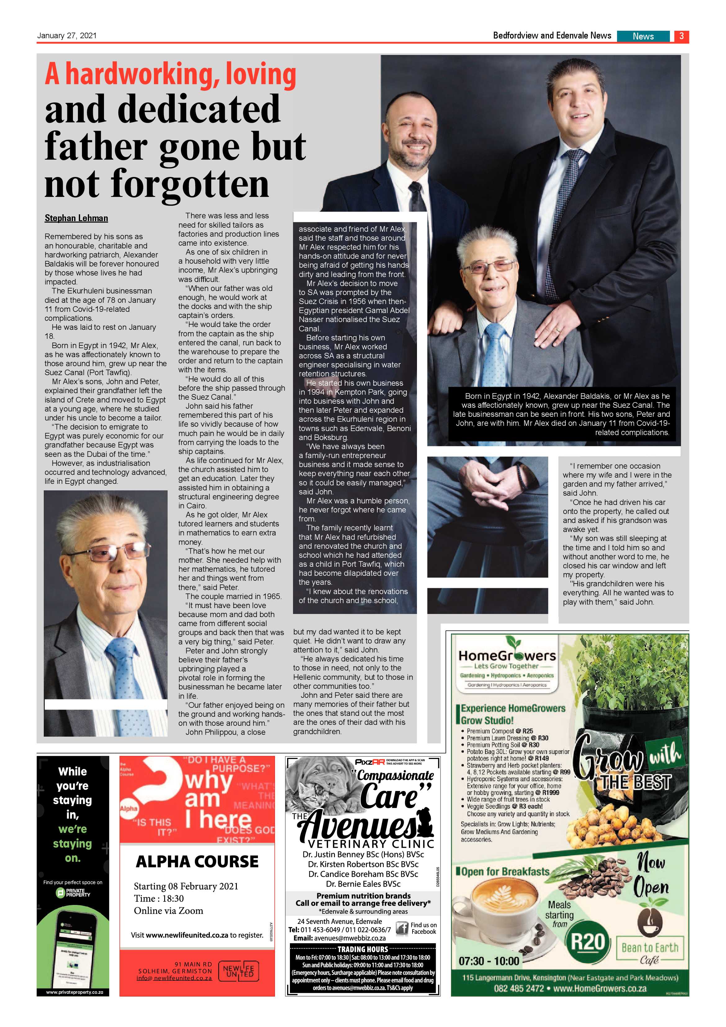 Bedfordview Edenvale News 27 January 2021 page 3