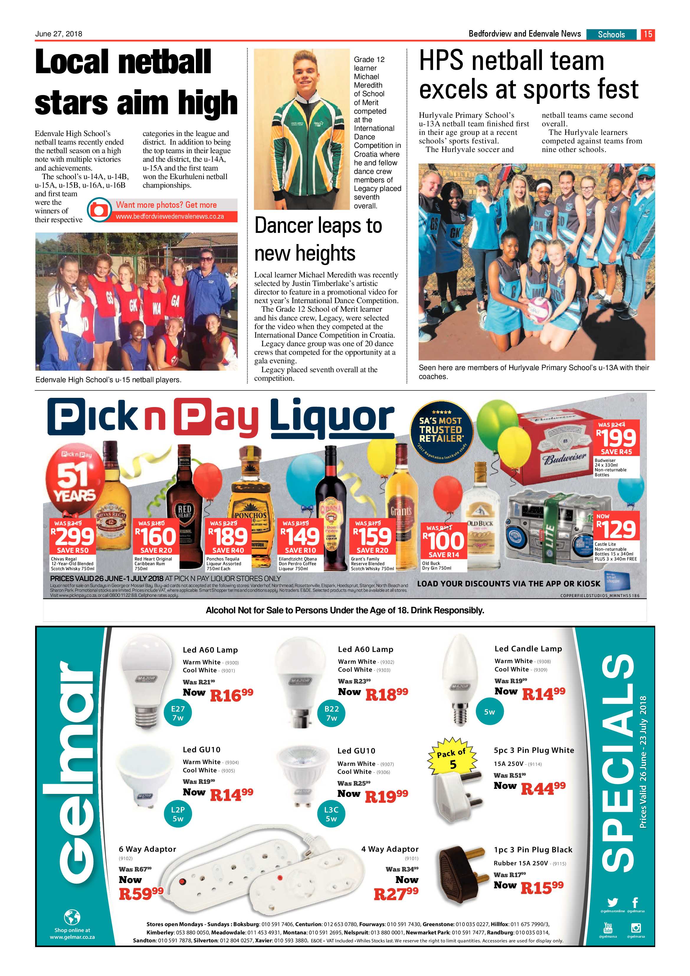 Bedfordview Edenvale News 27 June 2018 page 15