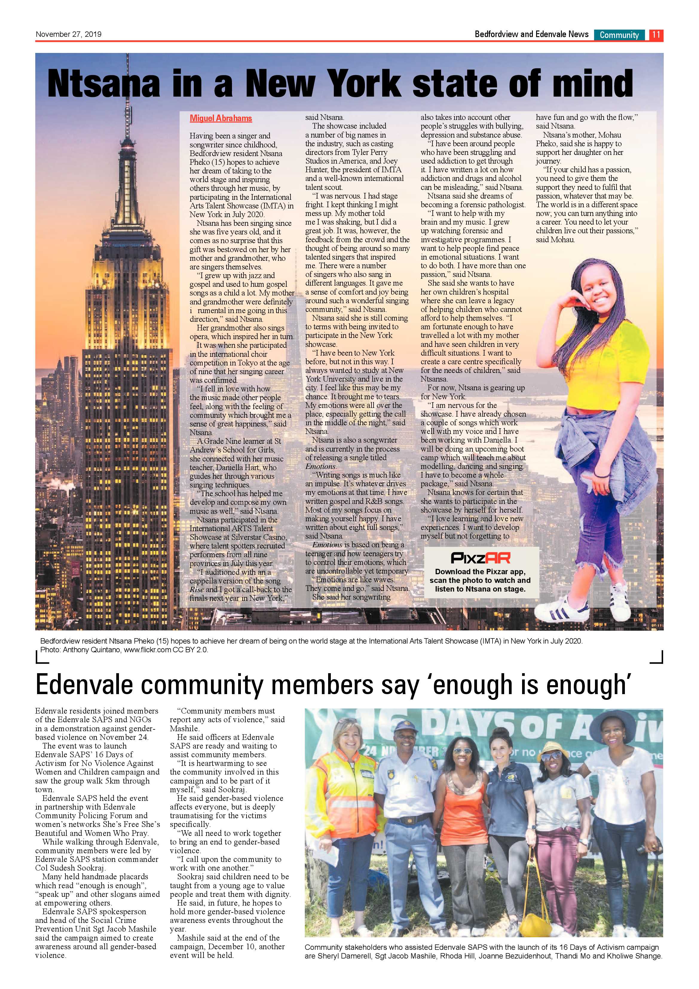 Bedfordview Edenvale News 27 November 2019 page 11