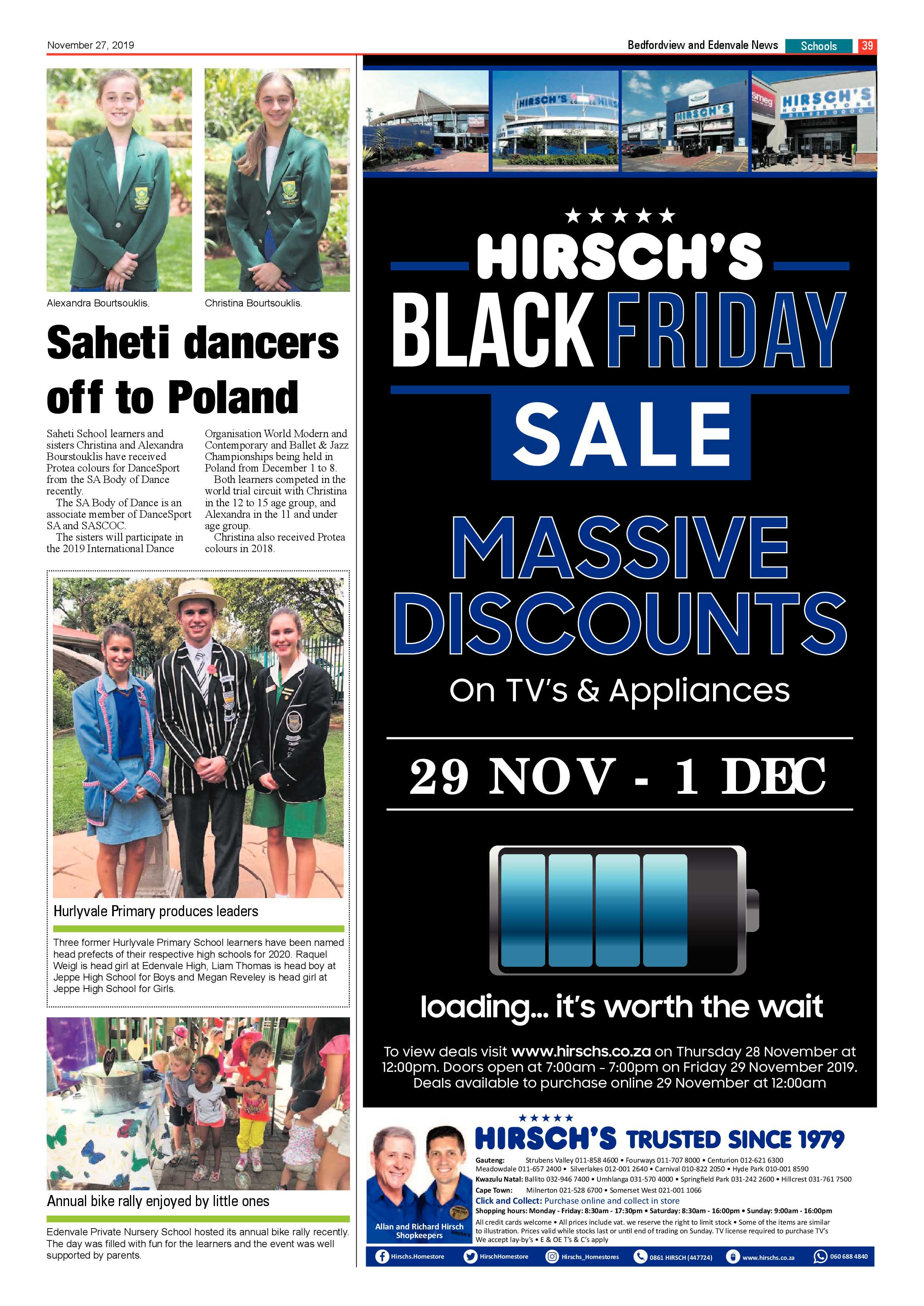 Bedfordview Edenvale News 27 November 2019 page 39