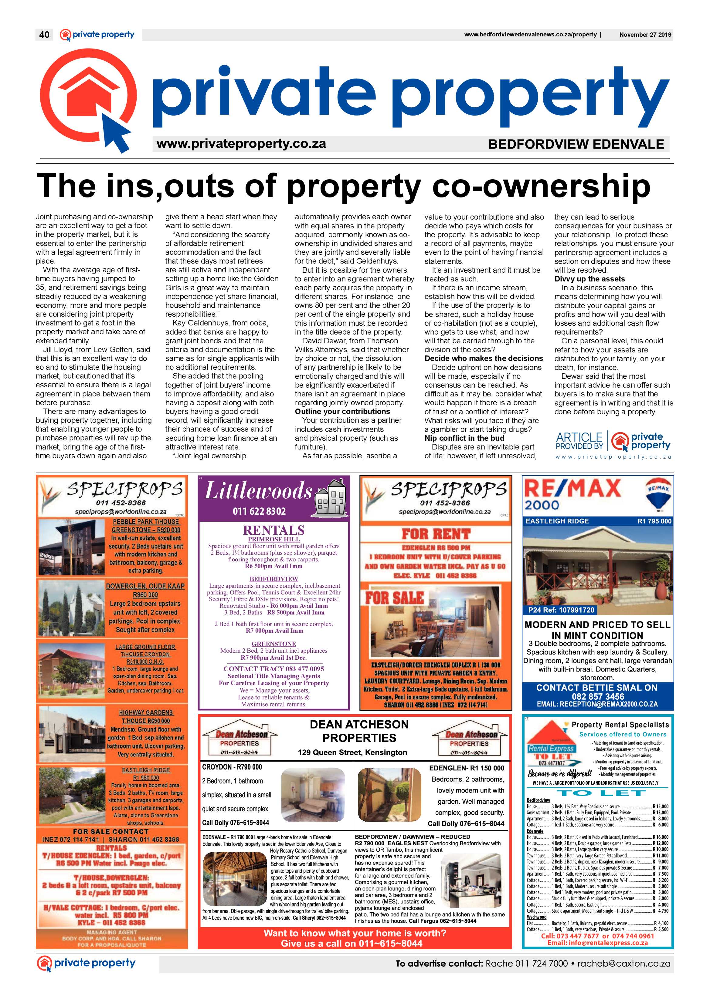 Bedfordview Edenvale News 27 November 2019 page 40