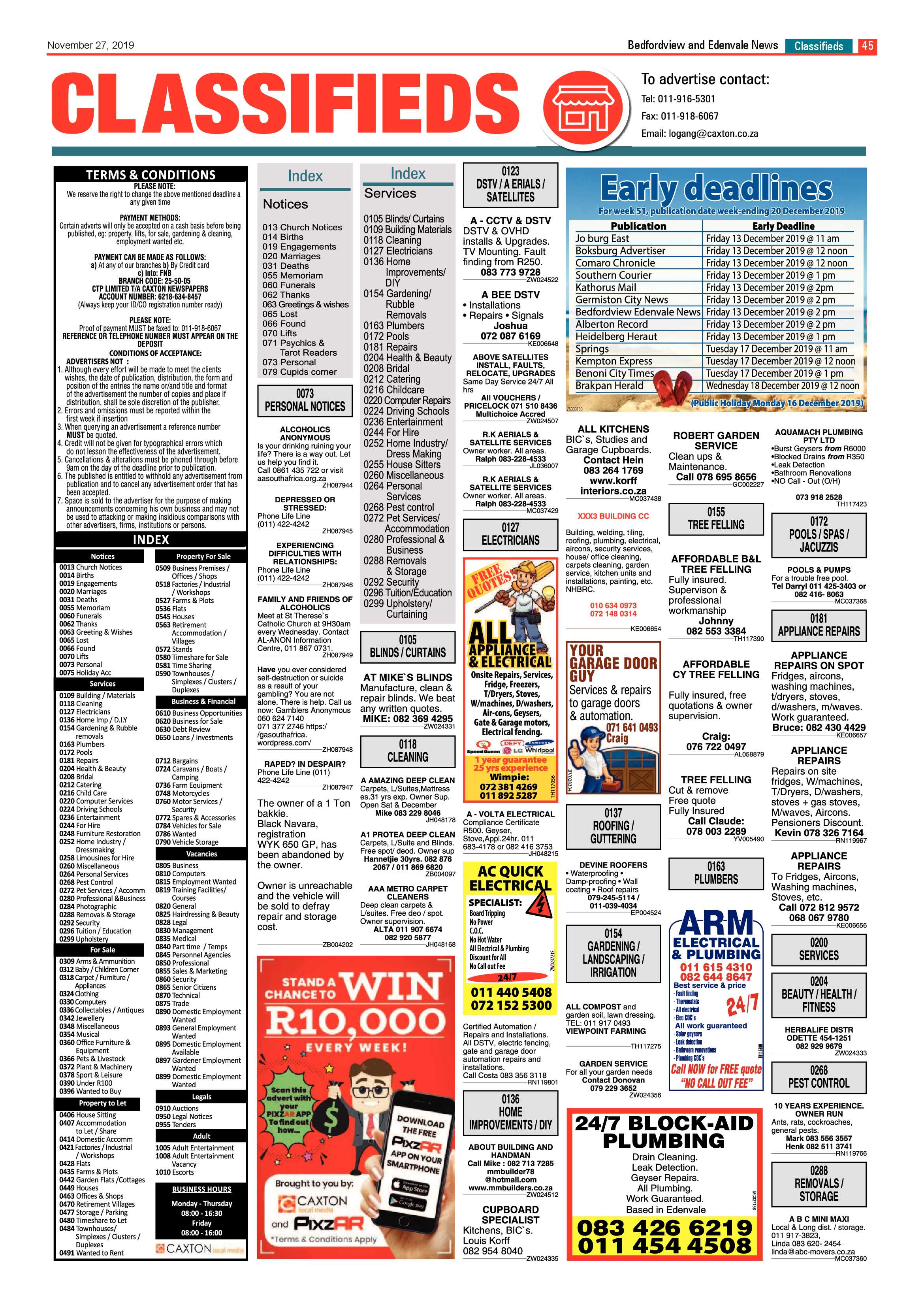 Bedfordview Edenvale News 27 November 2019 page 45