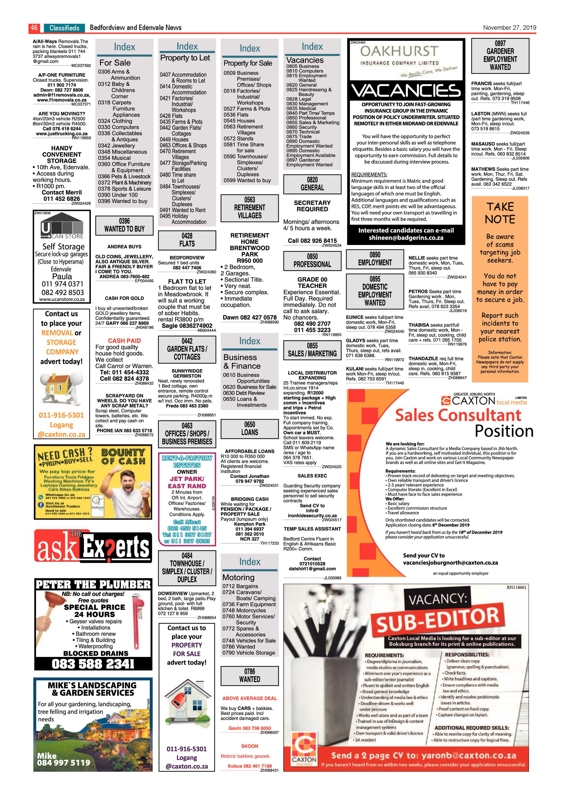 Bedfordview Edenvale News 27 November 2019 page 46