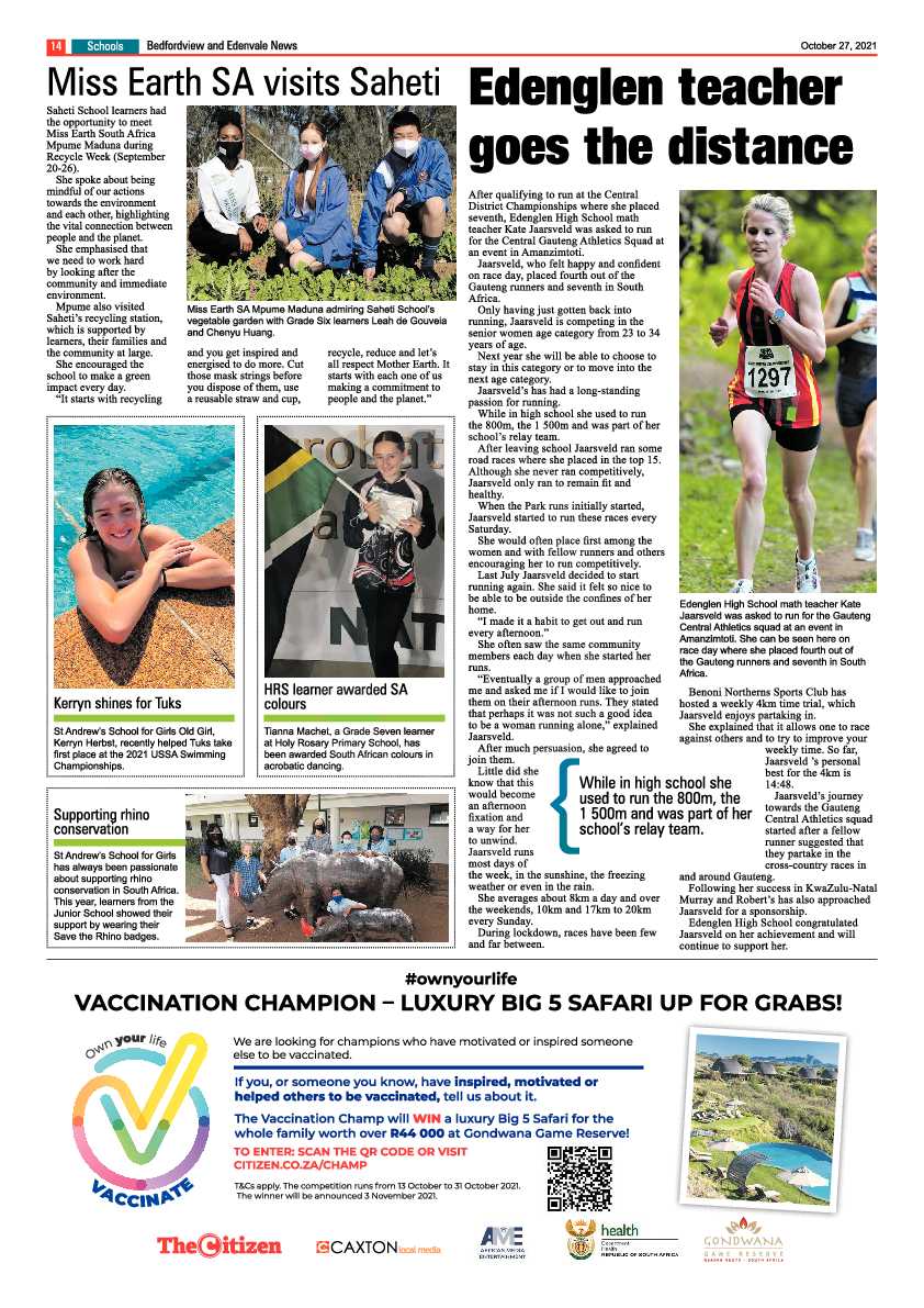 Bedfordview Edenvale News 27 October 2021 page 16