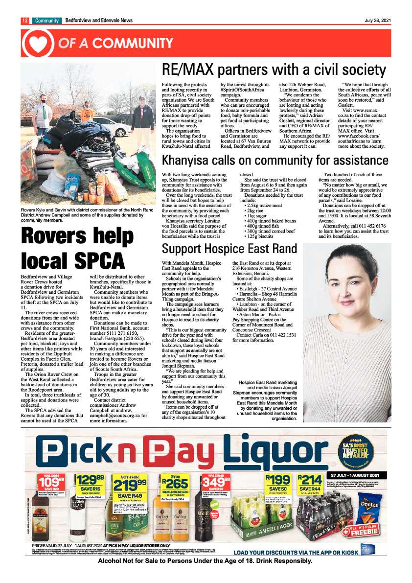 Bedfordview Edenvale News 28 July 2021 page 12