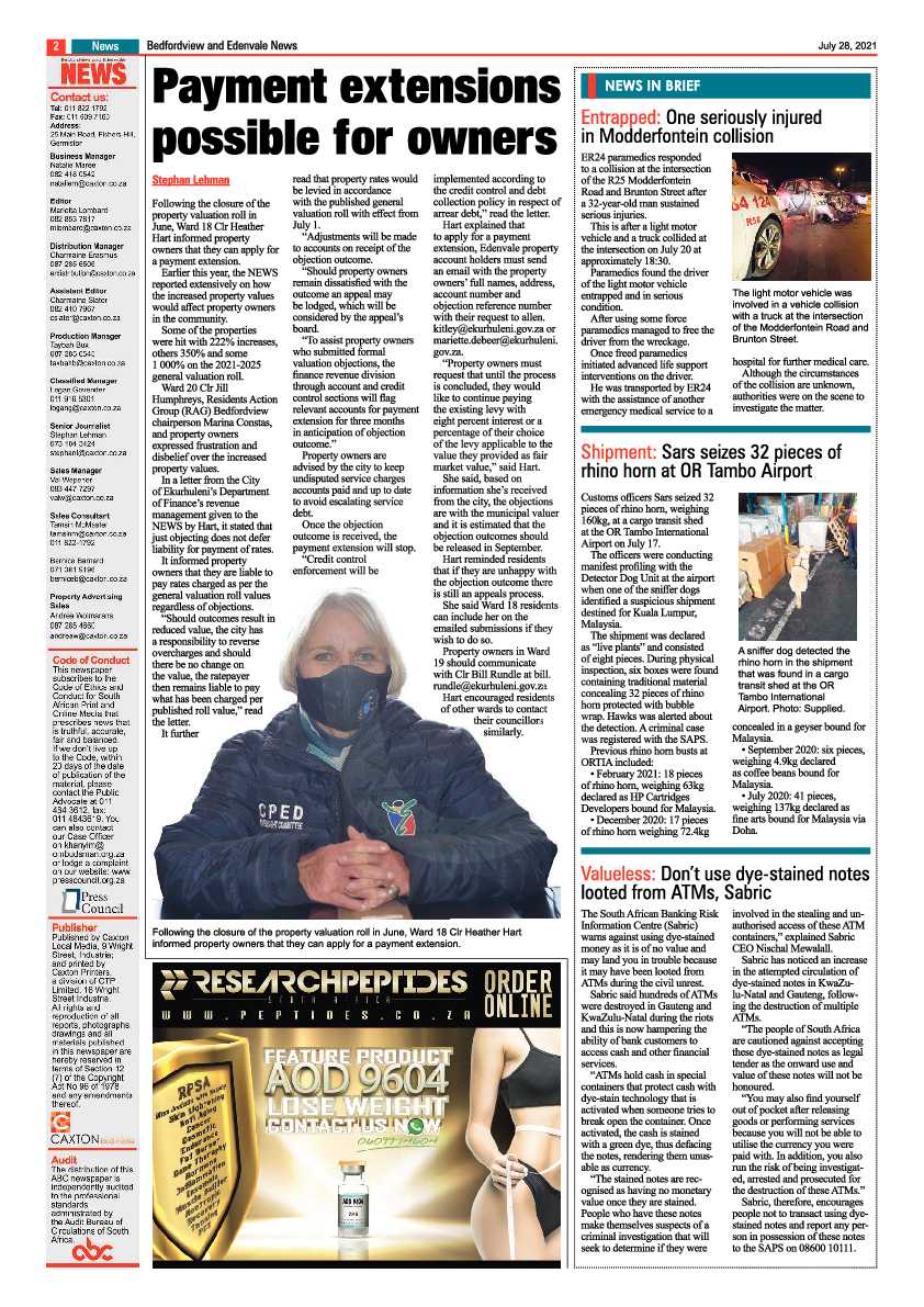 Bedfordview Edenvale News 28 July 2021 page 4