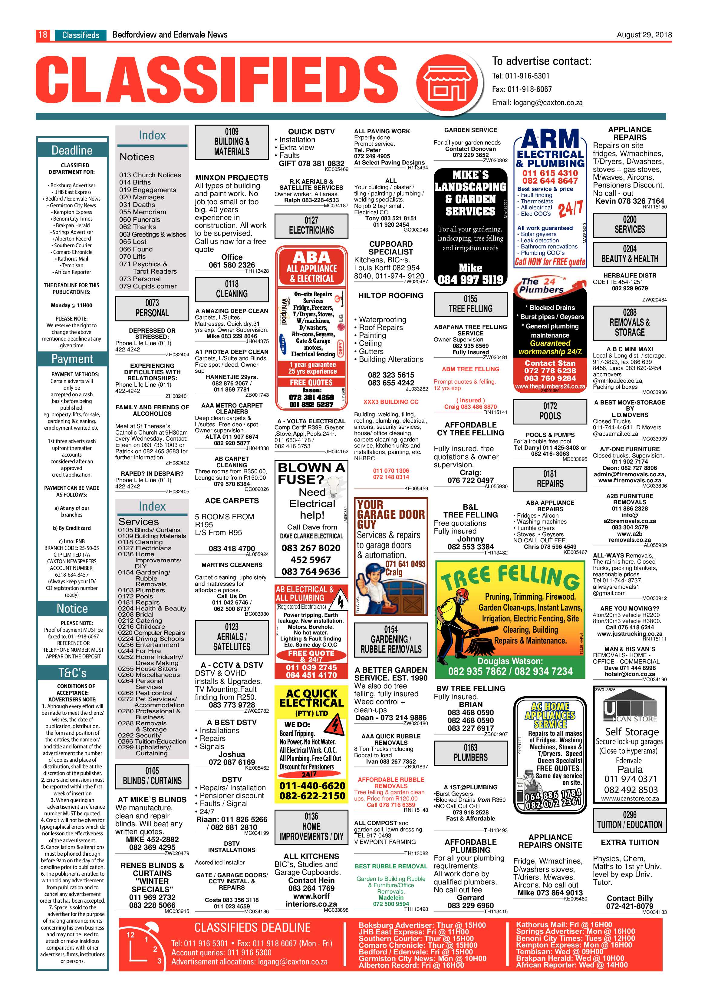 Bedfordview Edenvale News 29 August 2018 page 18