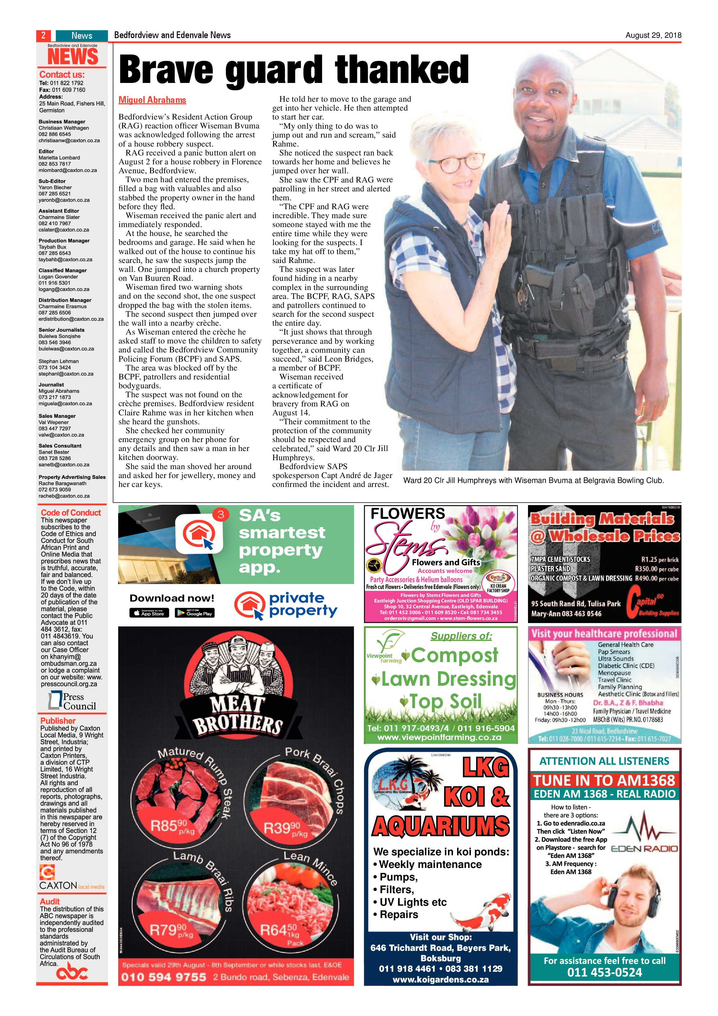 Bedfordview Edenvale News 29 August 2018 page 2