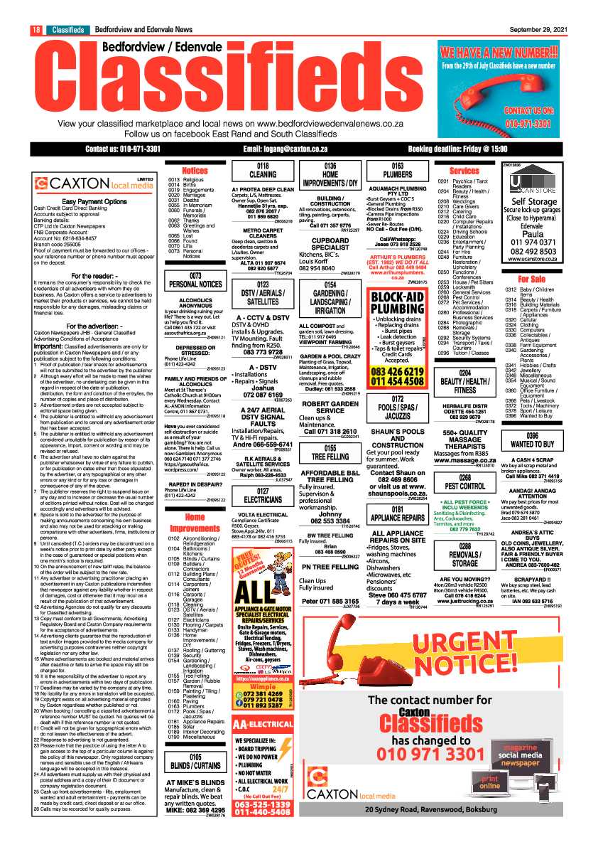 Bedfordview Edenvale News 29 September 2021 page 20