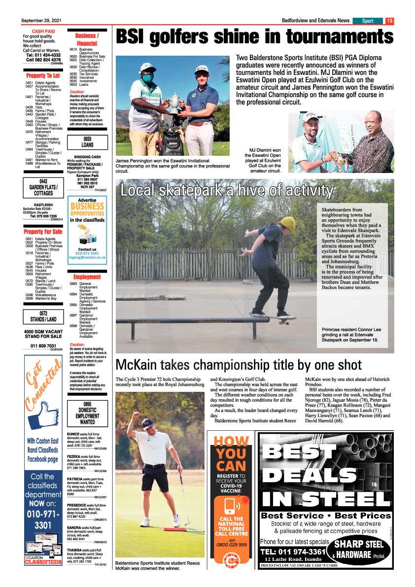 Bedfordview Edenvale News 29 September 2021 page 21