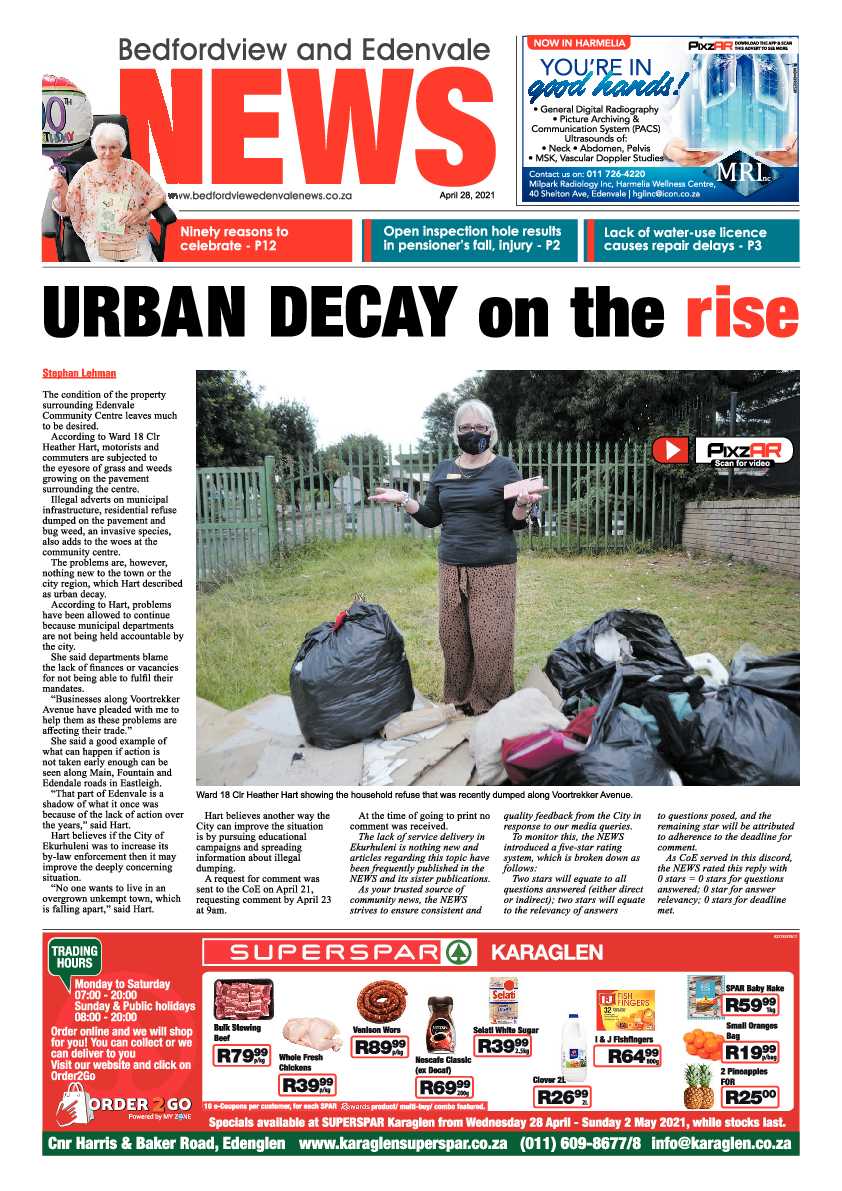 Bedfordview Edenvale News 30 April 2021 page 1