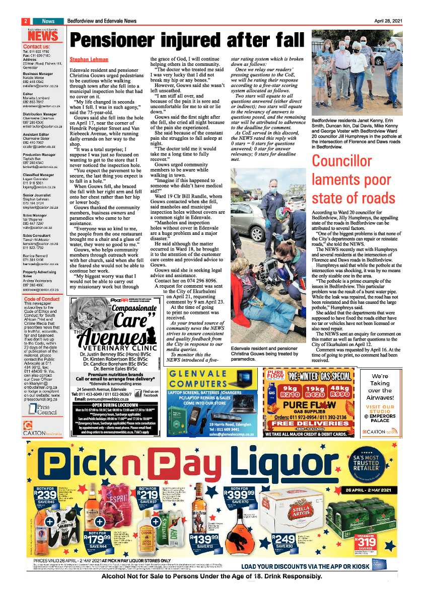 Bedfordview Edenvale News 30 April 2021 page 2