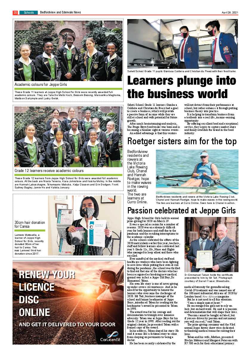 Bedfordview Edenvale News 30 April 2021 page 20