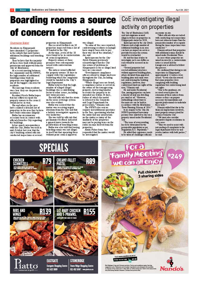 Bedfordview Edenvale News 30 April 2021 page 4