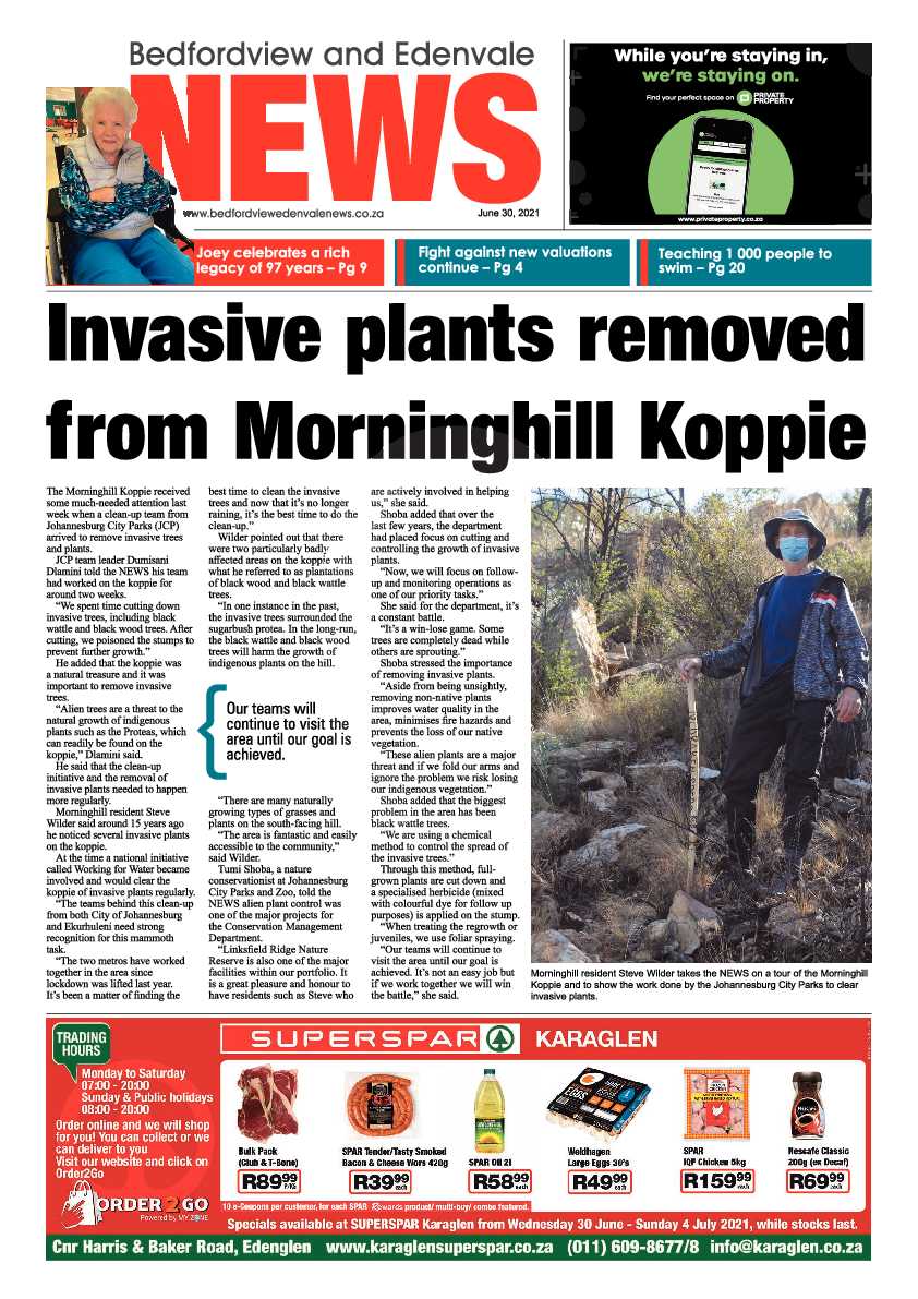 Bedfordview Edenvale News 30 June 2021 page 1