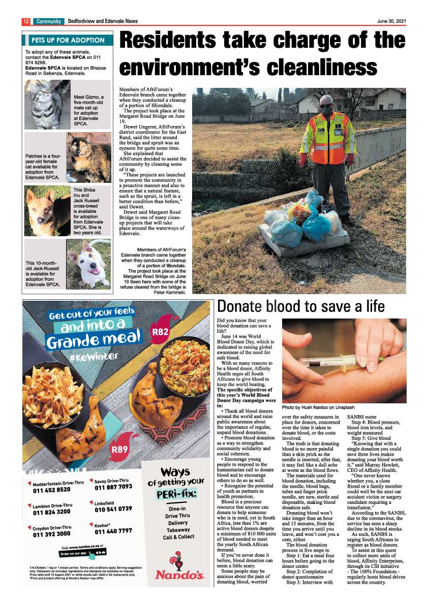 Bedfordview Edenvale News 30 June 2021 page 12
