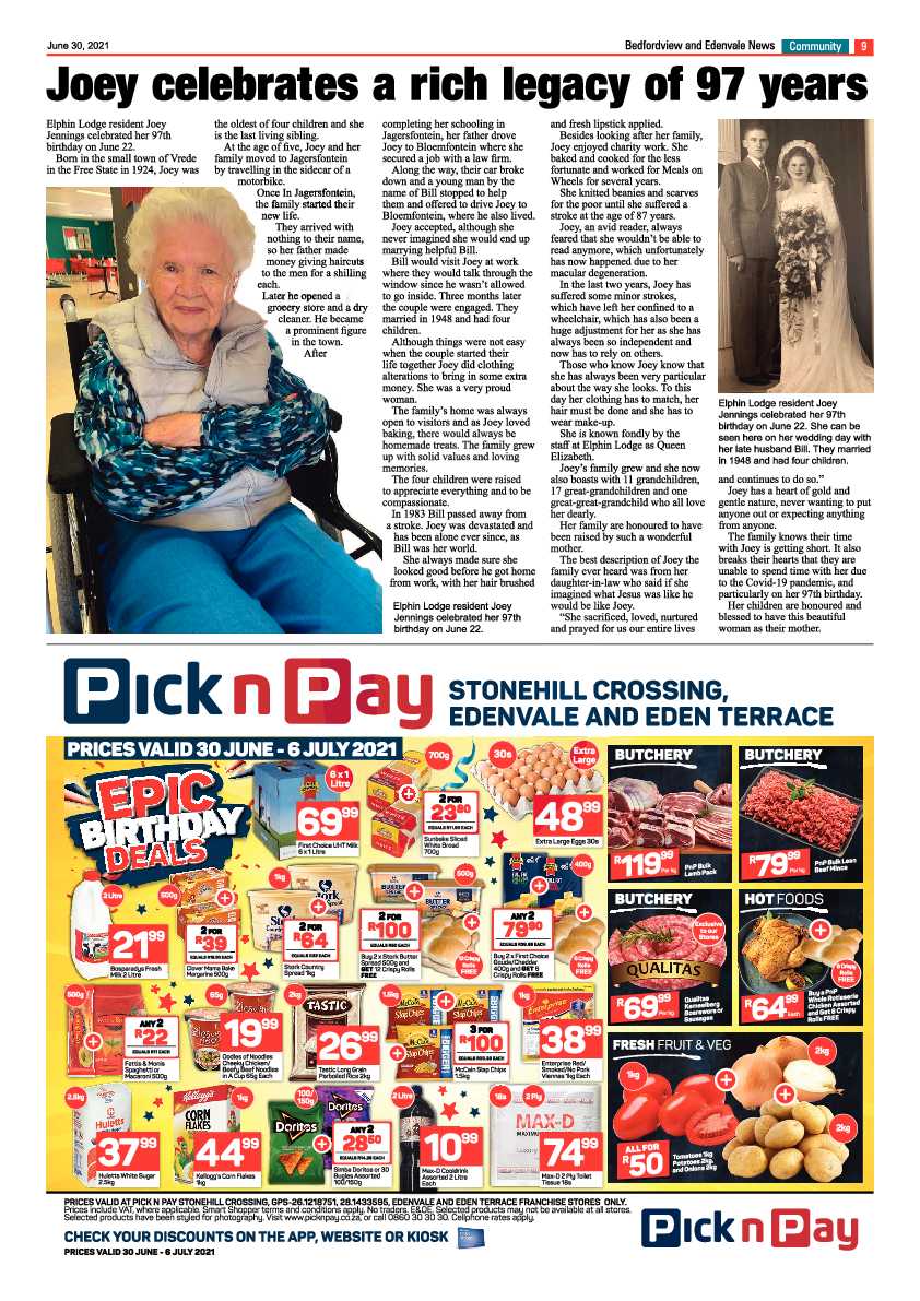 Bedfordview Edenvale News 30 June 2021 page 9