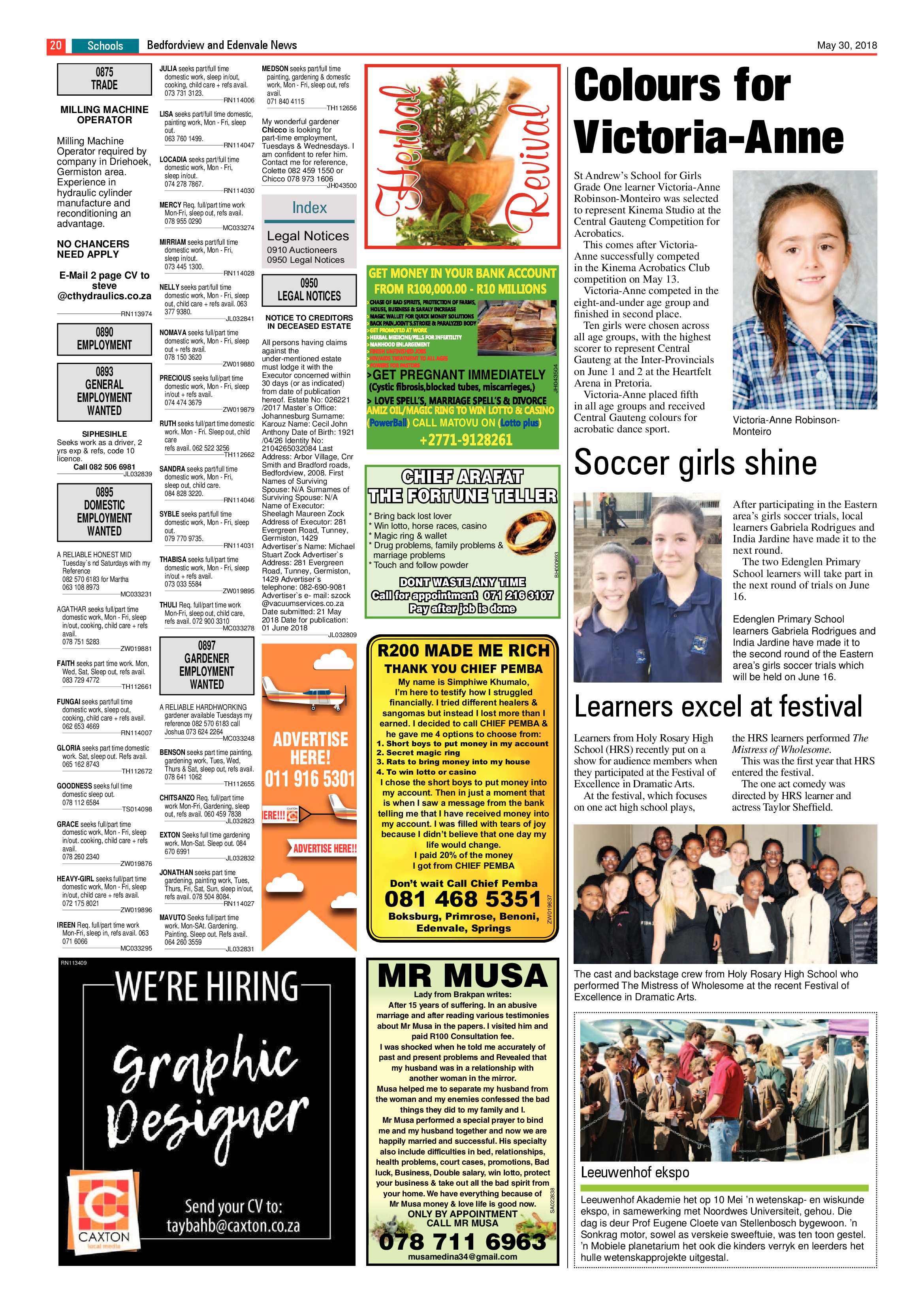 Bedfordview Edenvale News 30 May 2018 page 20