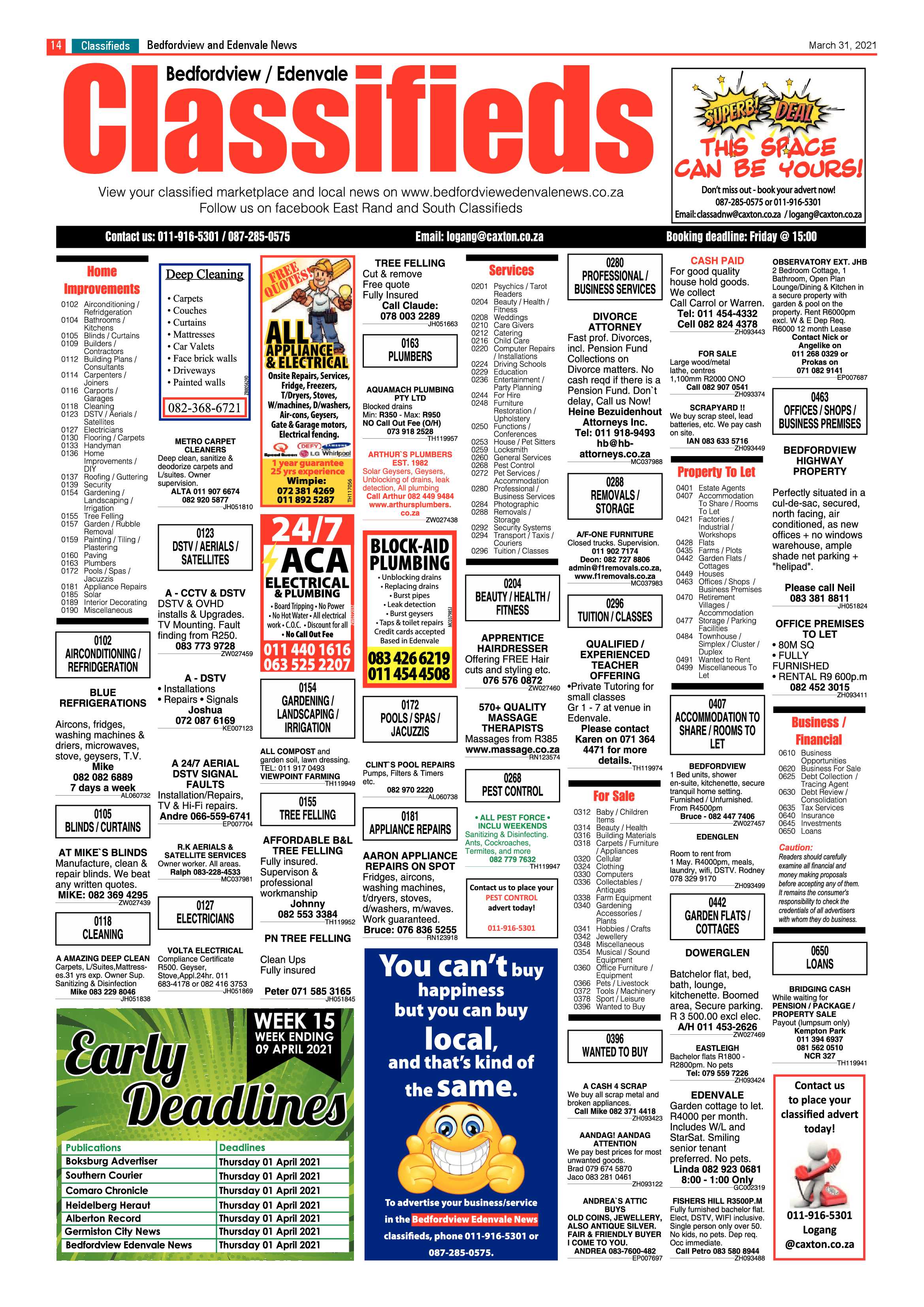 Bedfordview Edenvale News 31 March 2021 page 14