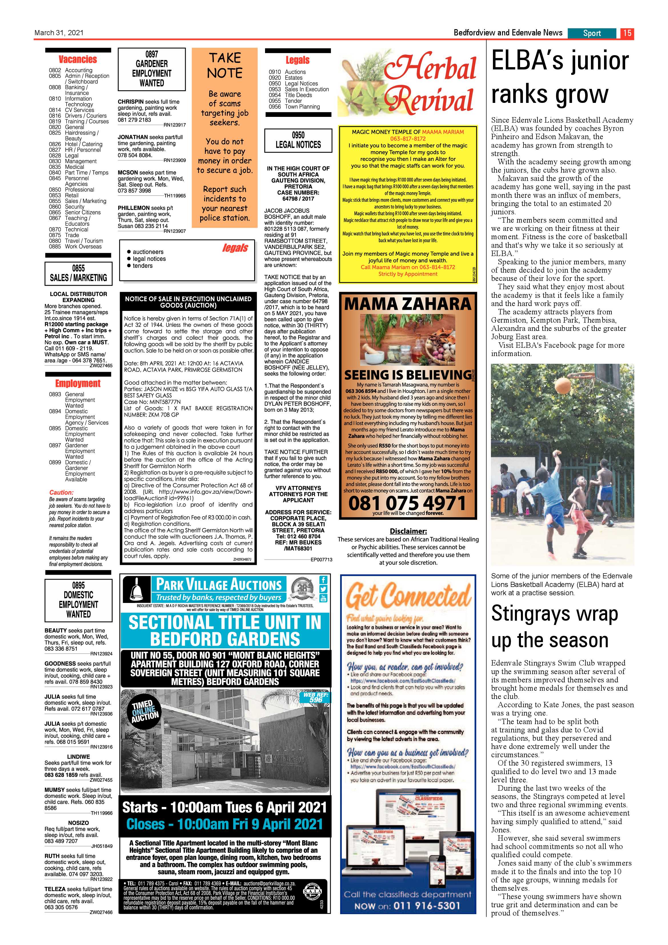 Bedfordview Edenvale News 31 March 2021 page 15