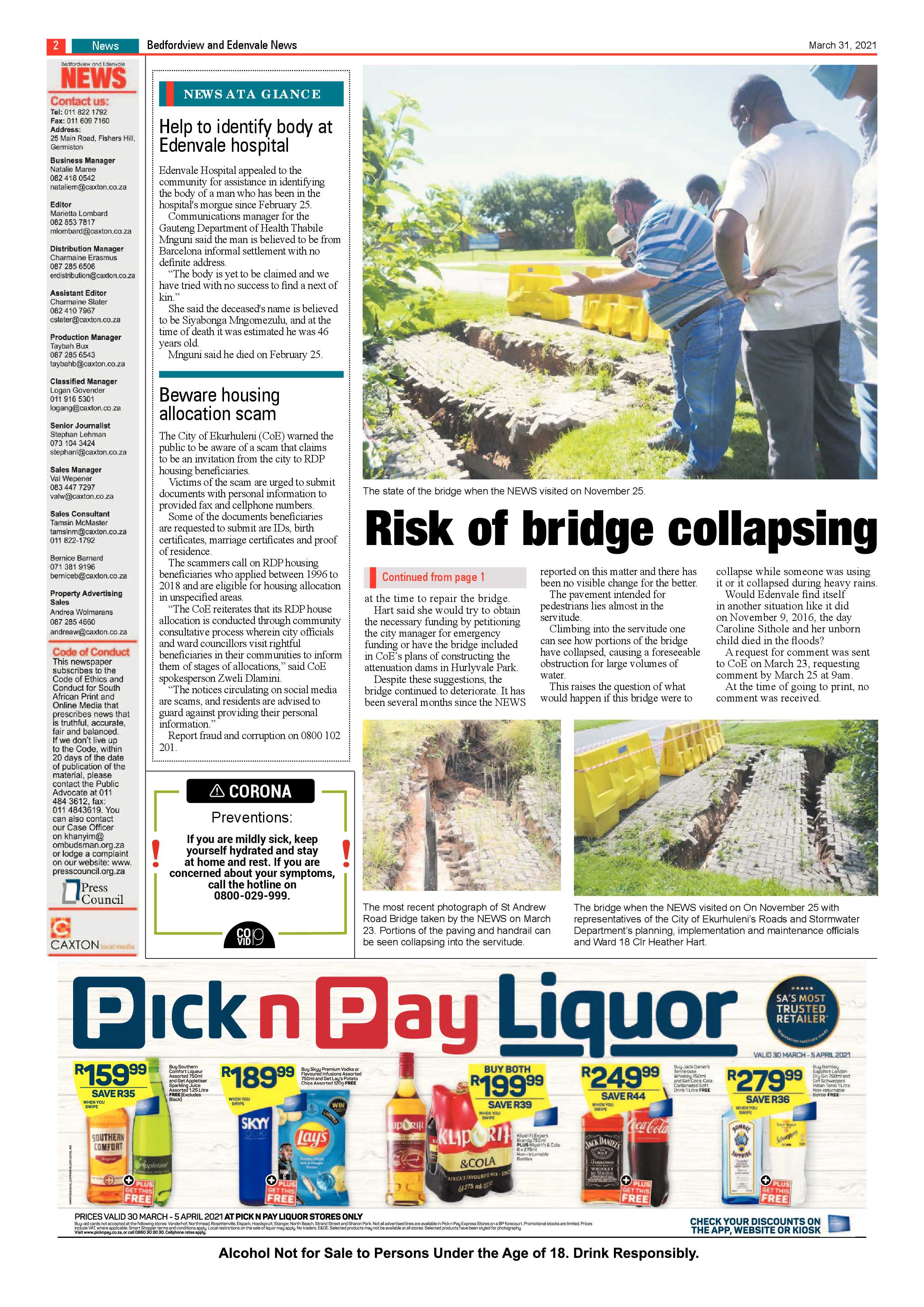 Bedfordview Edenvale News 31 March 2021 page 2