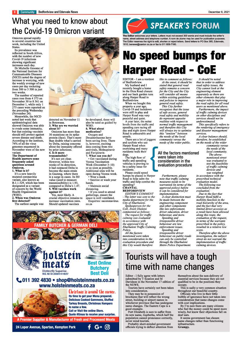 Bedfordview Edenvale News 8 December 2021 page 10