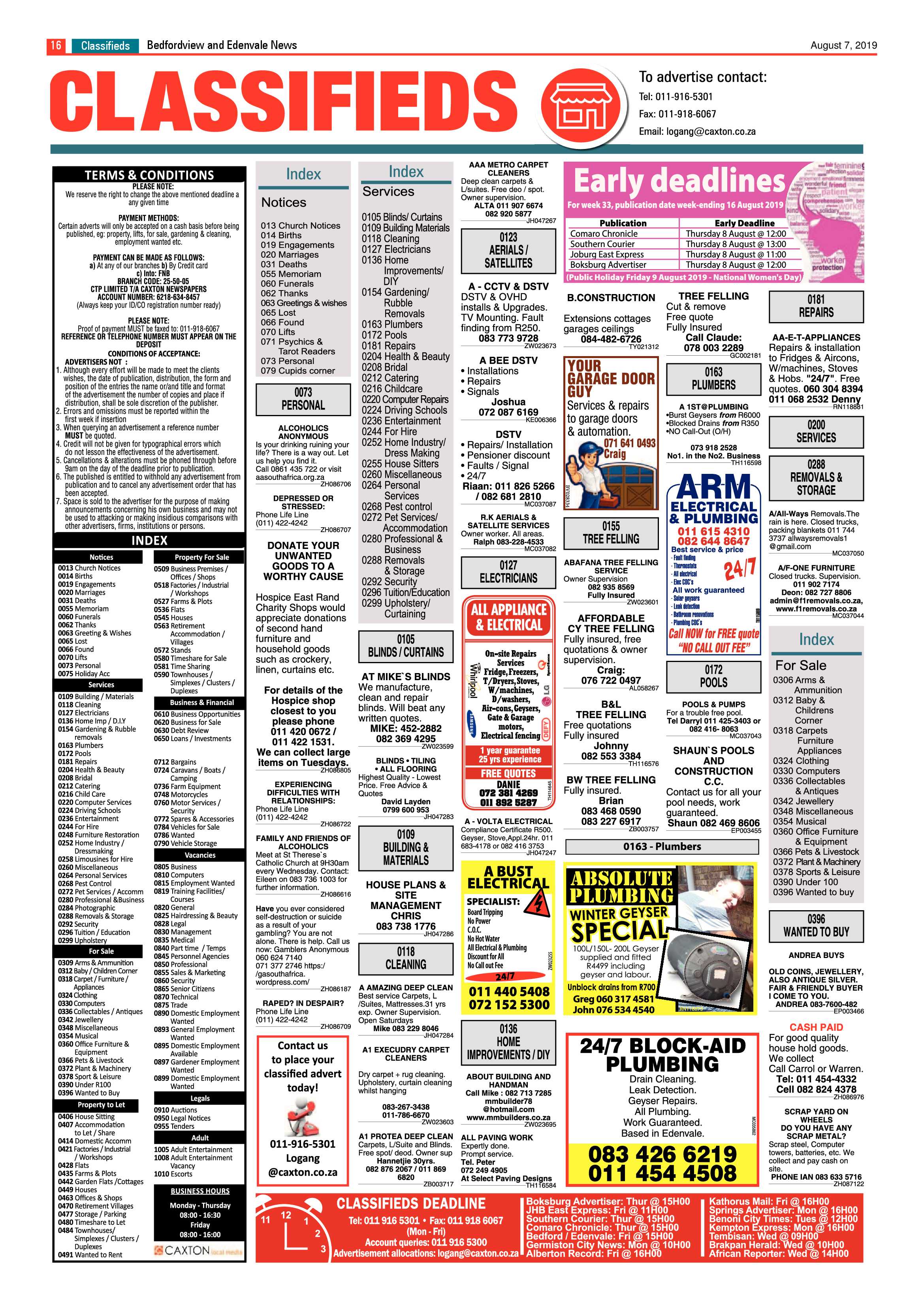Bedfordview  and Edenvale News 07 August 2019 page 16
