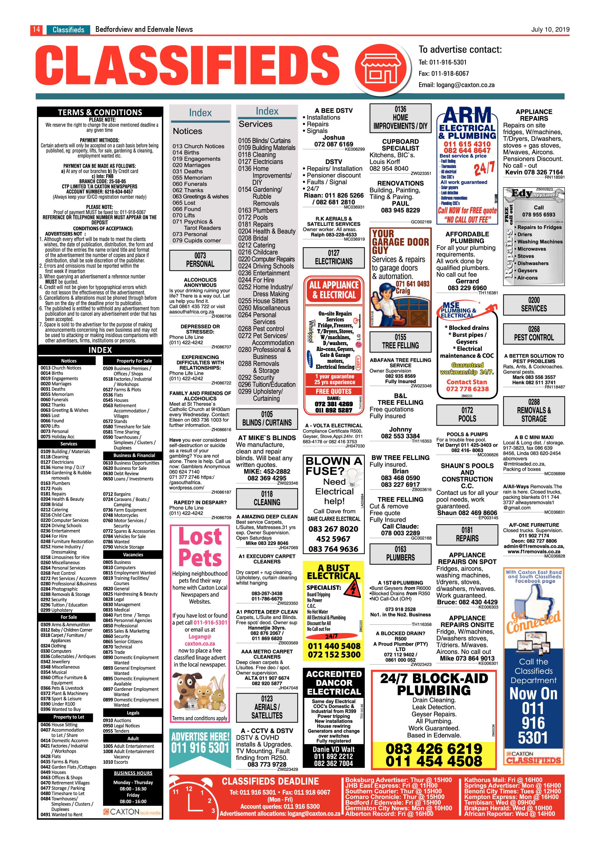 Bedfordview  and Edenvale News 10 July 2019 page 14