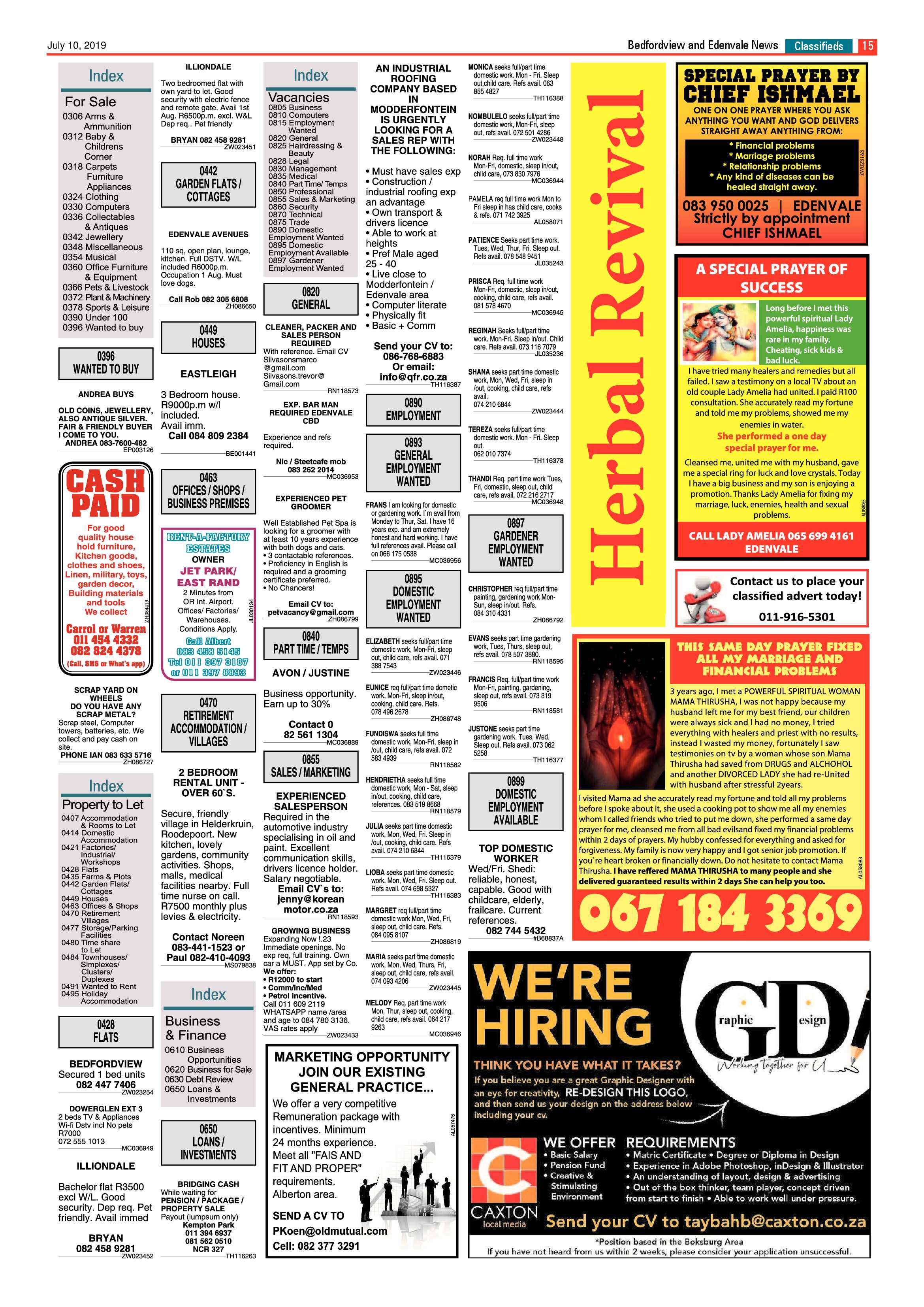 Bedfordview  and Edenvale News 10 July 2019 page 15