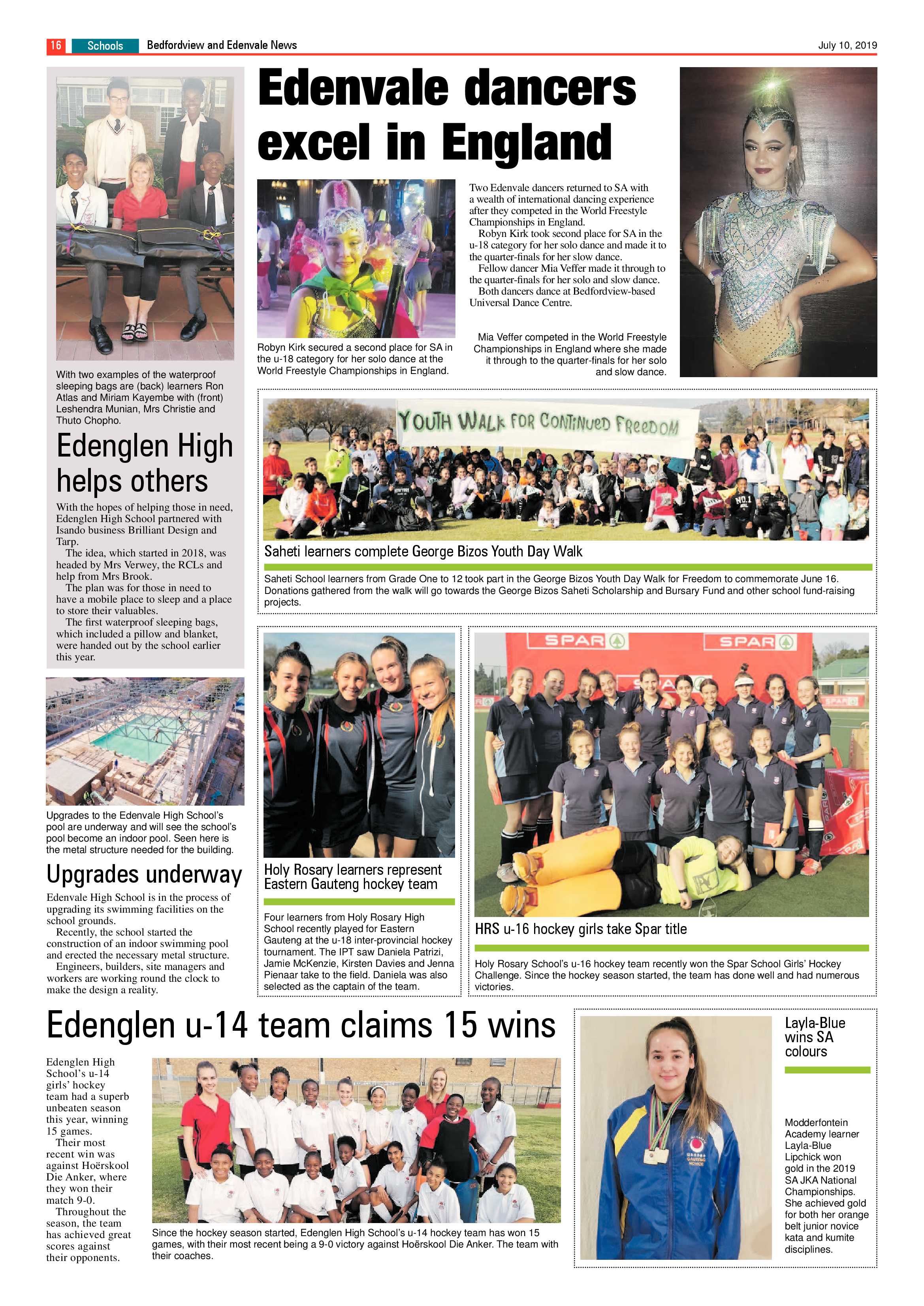 Bedfordview  and Edenvale News 10 July 2019 page 16