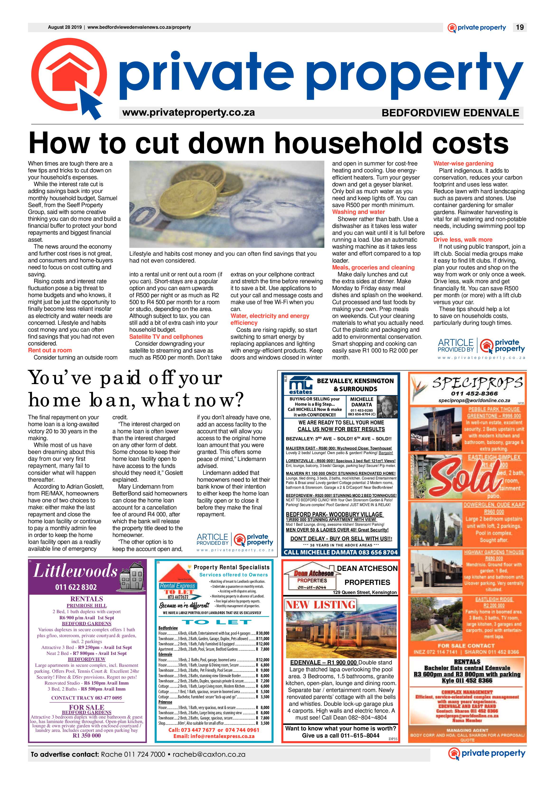 Bedfordview and Edenavale News 28 August 2019 page 19