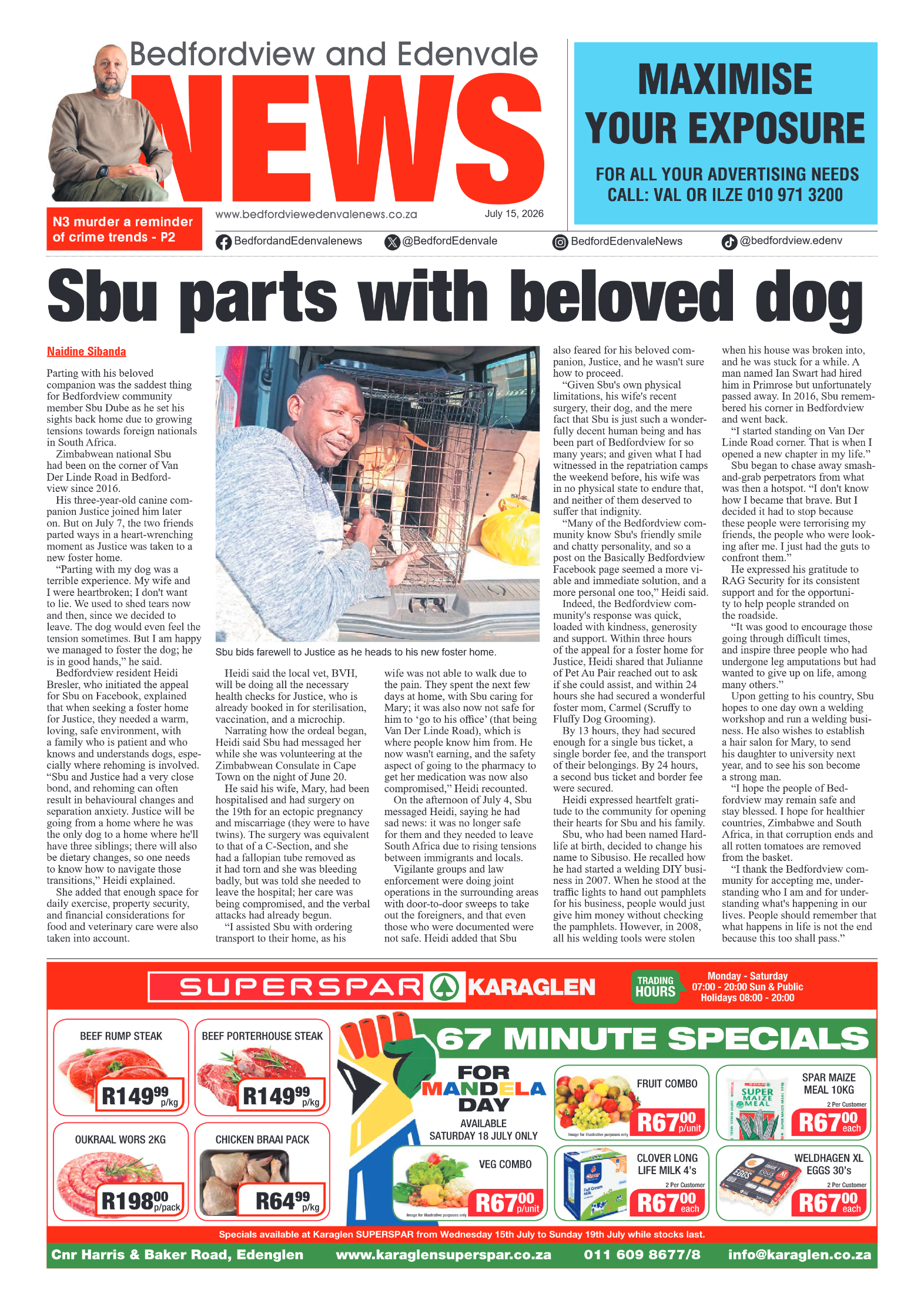 Bedfordview and Edenvale 15 July 2026 page 1