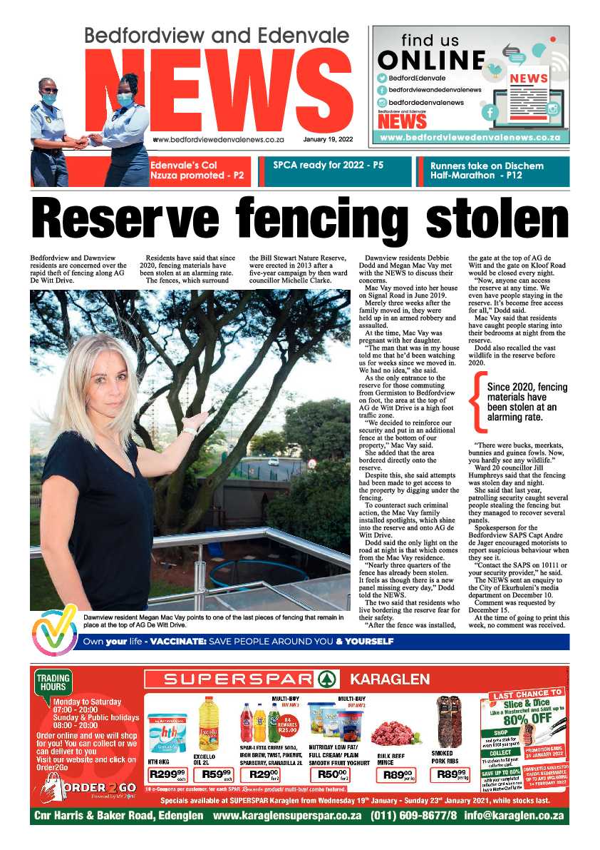 Bedfordview and Edenvale 19 Janaury 2022 page 1