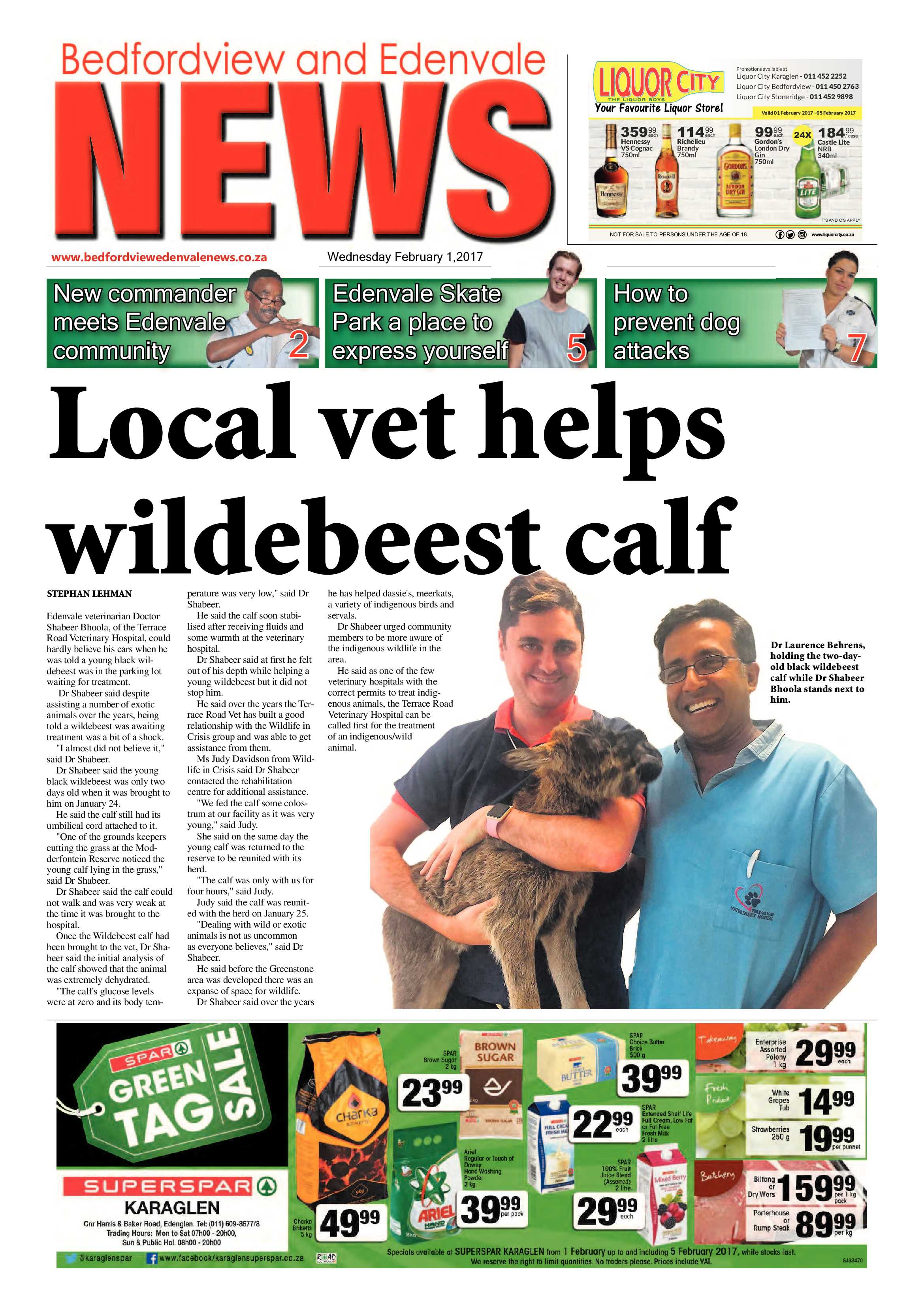 Bedfordview and Edenvale News 01 February 2017 page 1