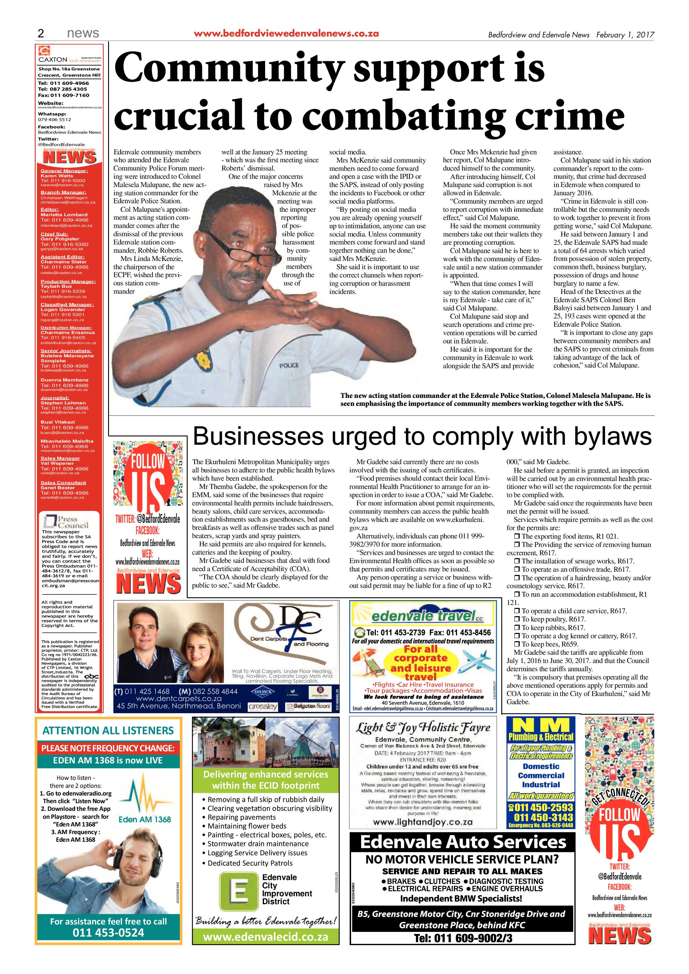 Bedfordview and Edenvale News 01 February 2017 page 2